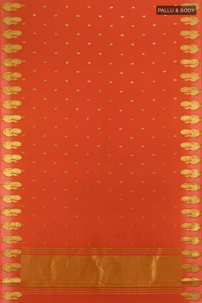 Rust Mysore Crepe Saree - Image 5
