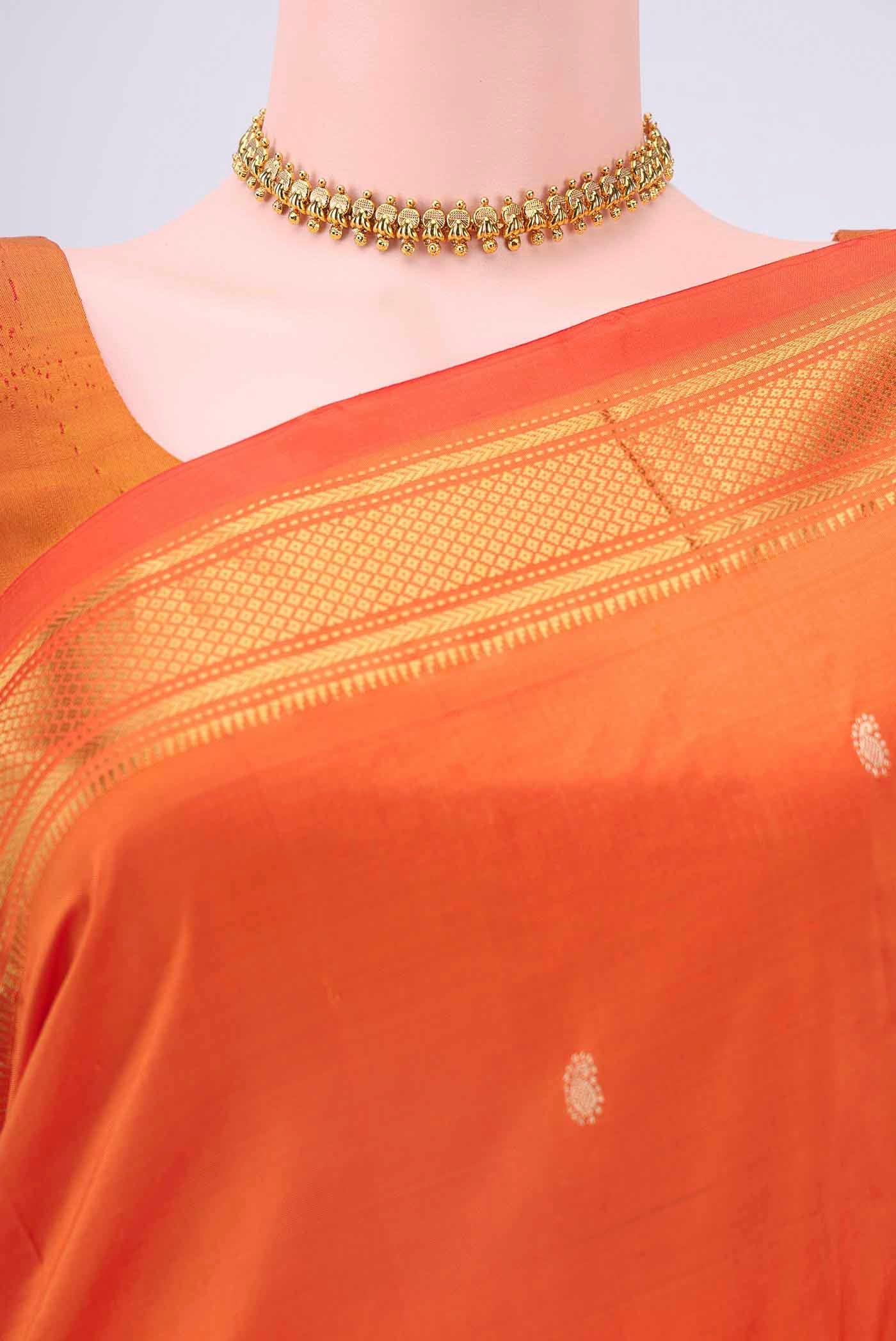 Brick Orange Paithani Silk Saree - Image 2