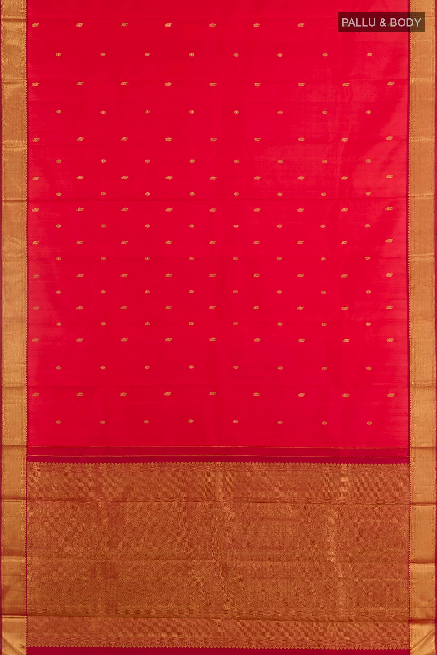 Red Kanchipuram Silk Saree - Image 3