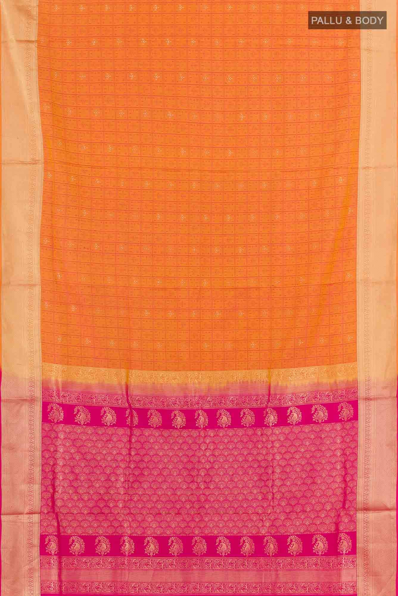 Brick Orange Soft Silk Saree - Image 3