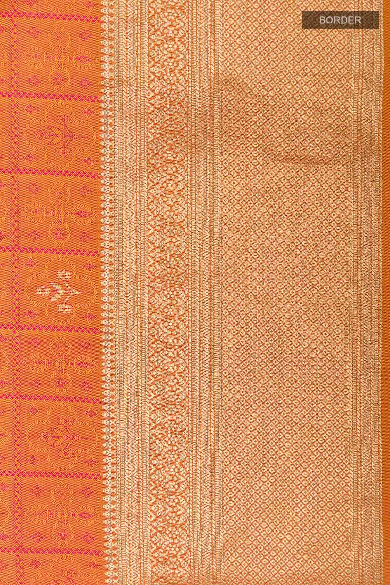 Brick Orange Soft Silk Saree - Image 4