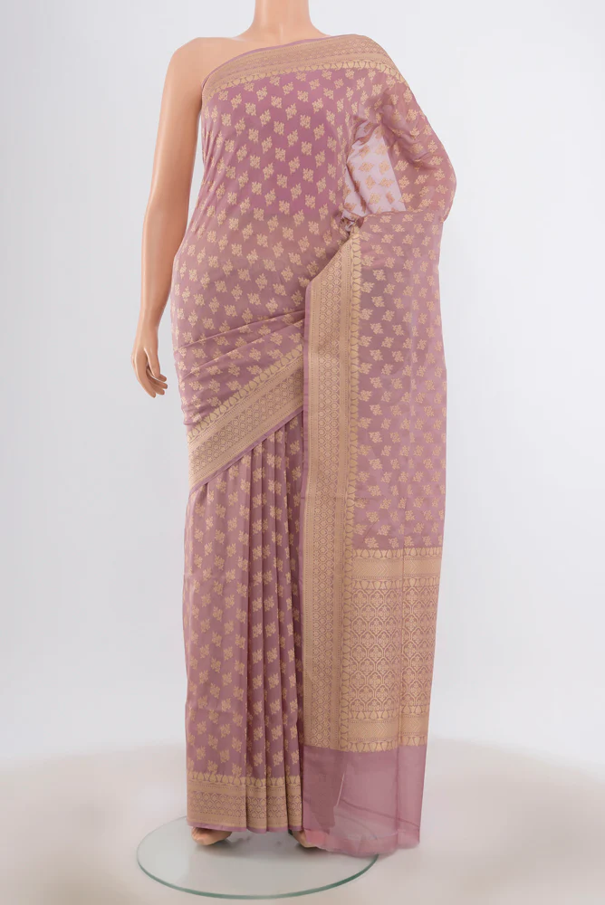 Lavender Banarasi Silk Saree