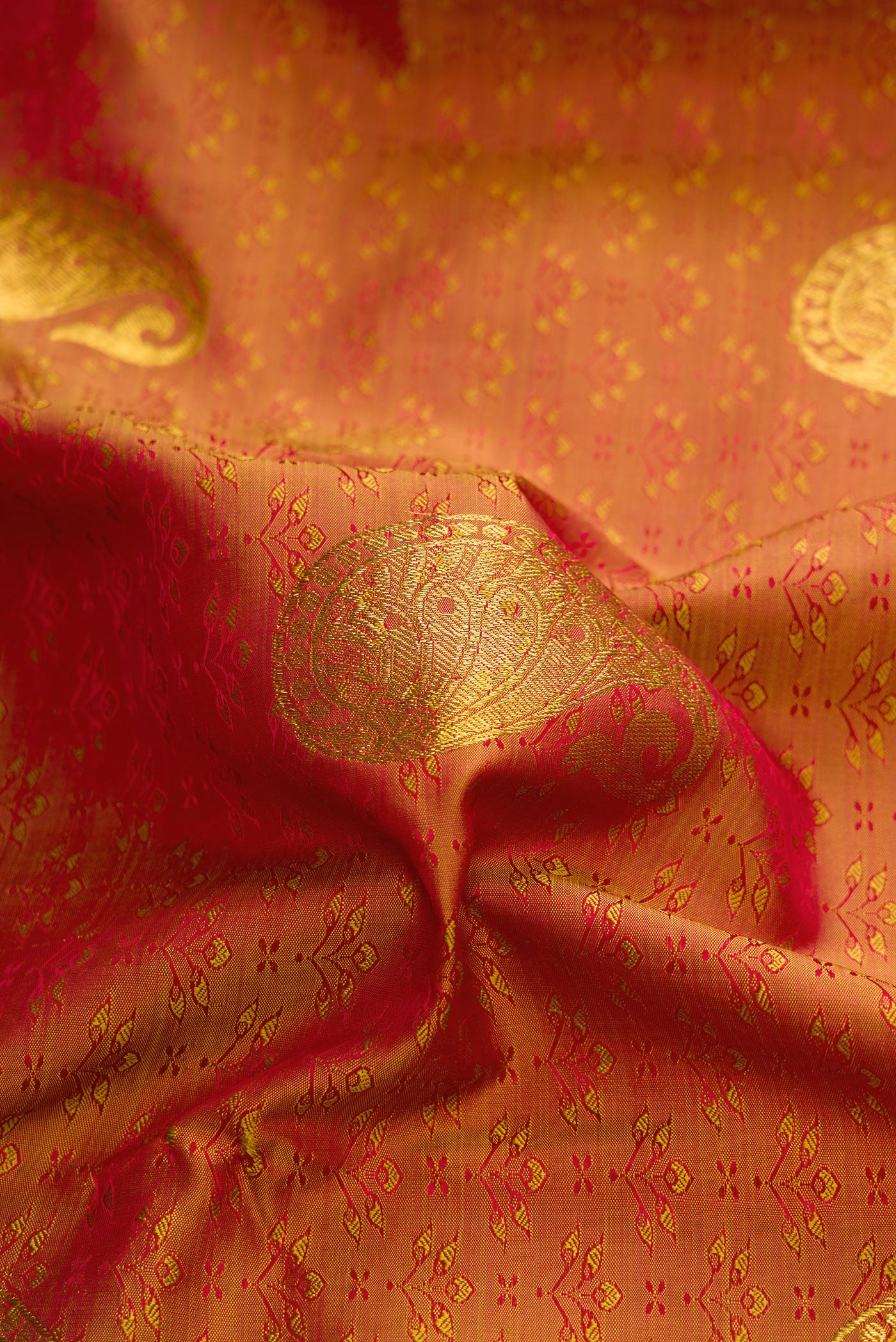 Rust Kanchipuram Silk Saree - Image 2