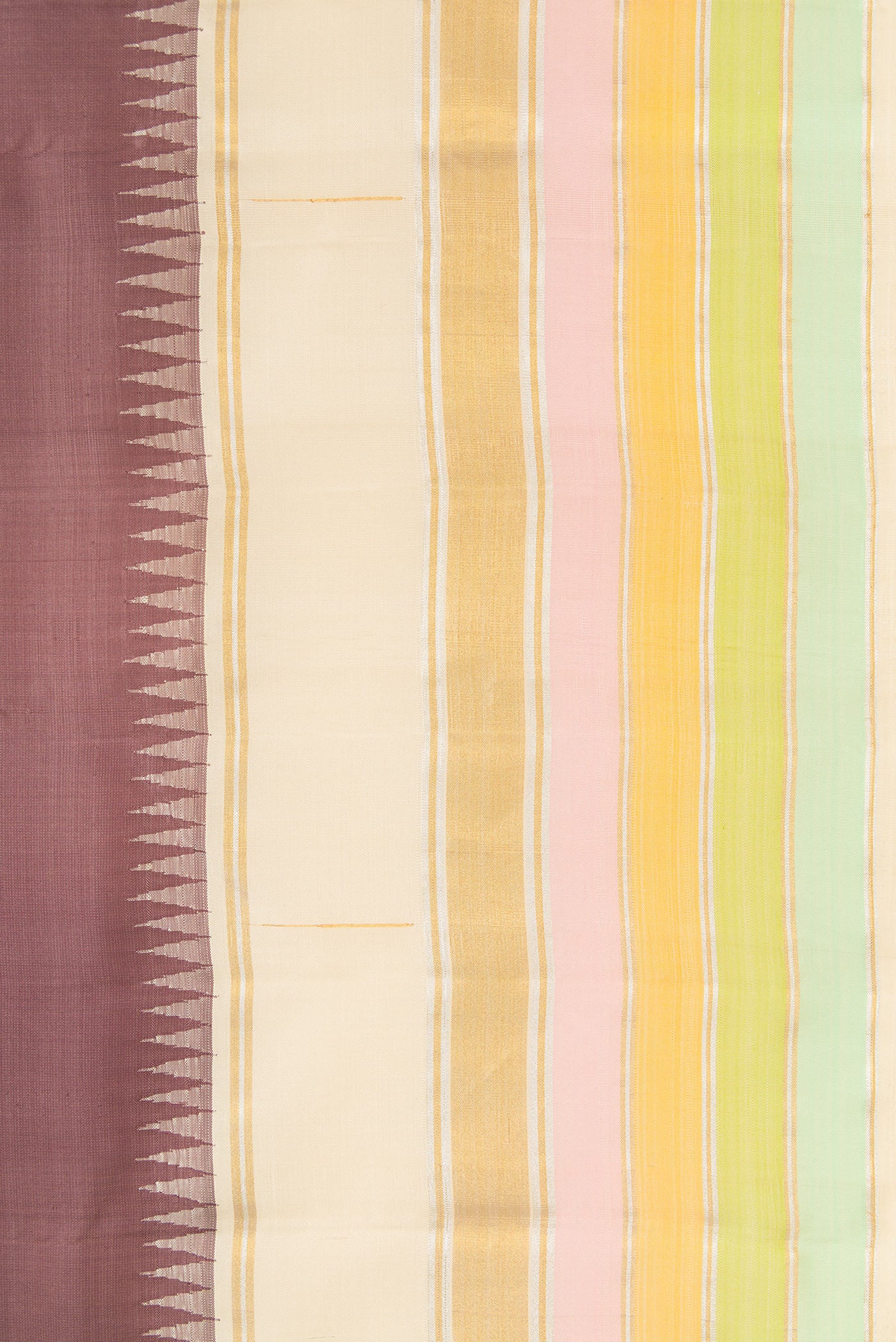 Pure Silk Pure Zari Mauve Kanjivaram Saree - Image 3