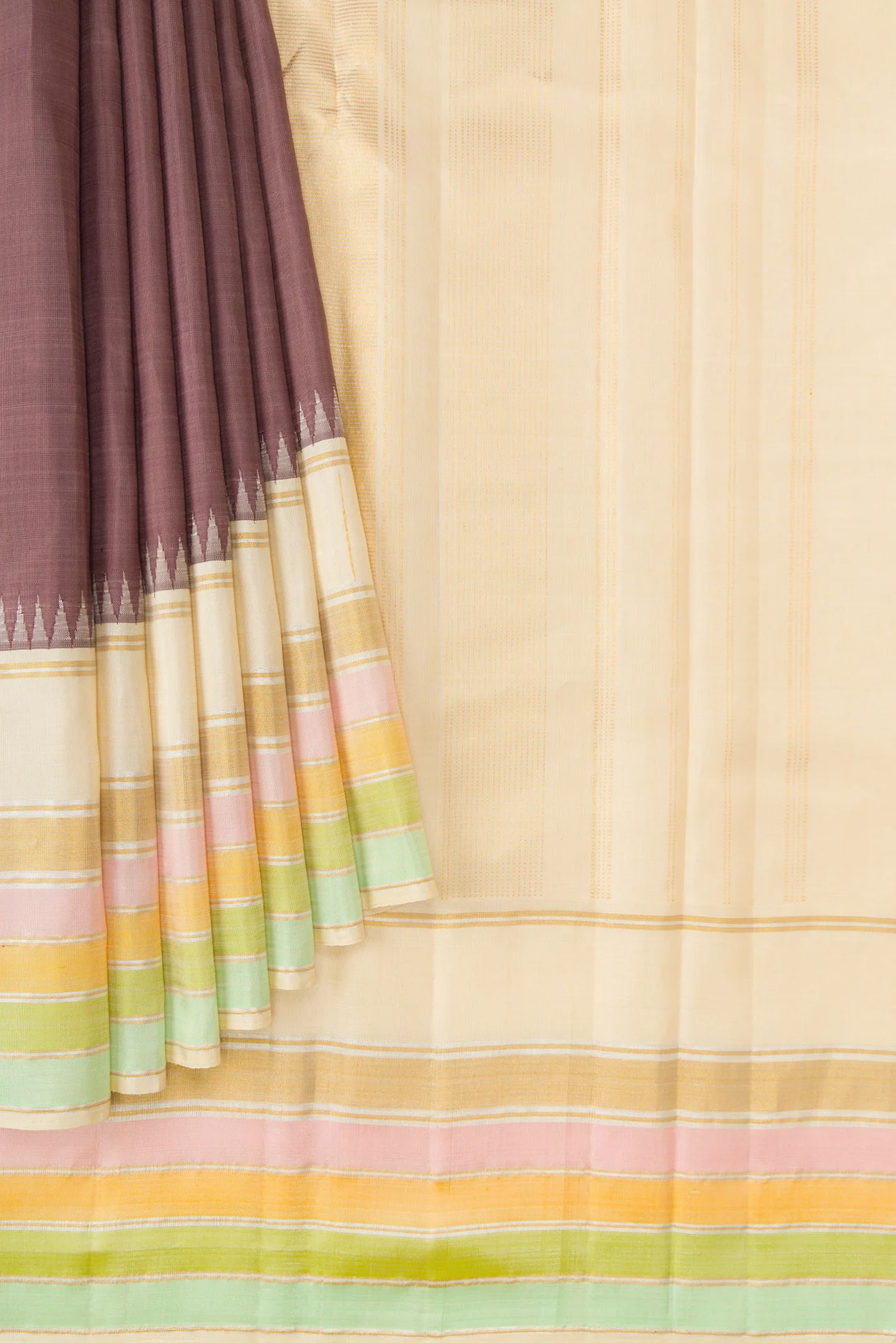 Pure Silk Pure Zari Mauve Kanjivaram Saree - Image 4