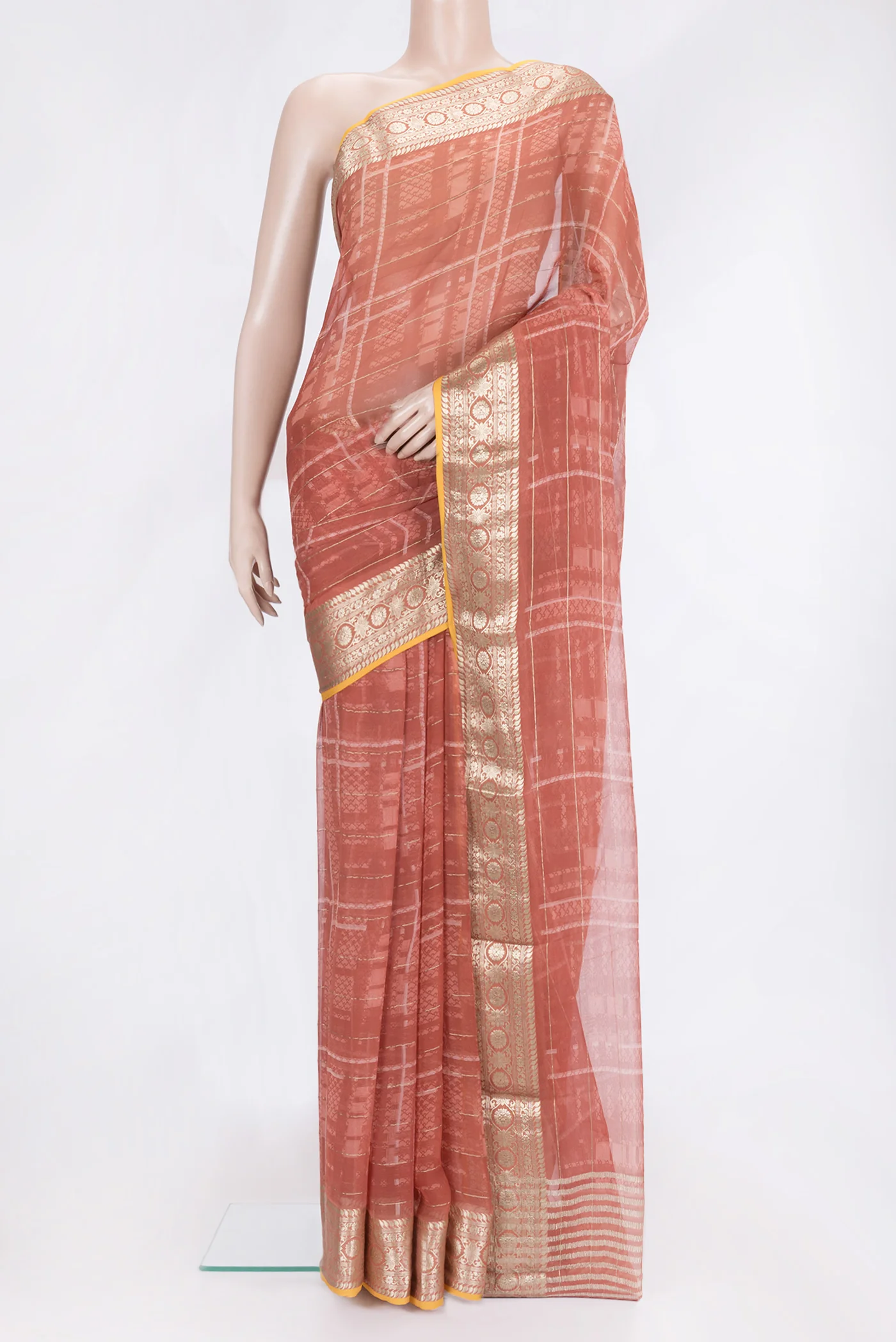 Bronze Mysore Georgette Saree