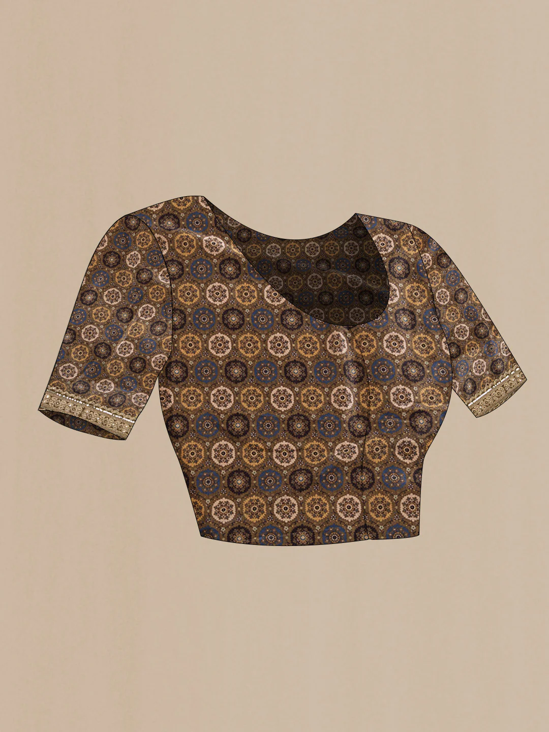 Brown Organza Silk Saree - Image 4