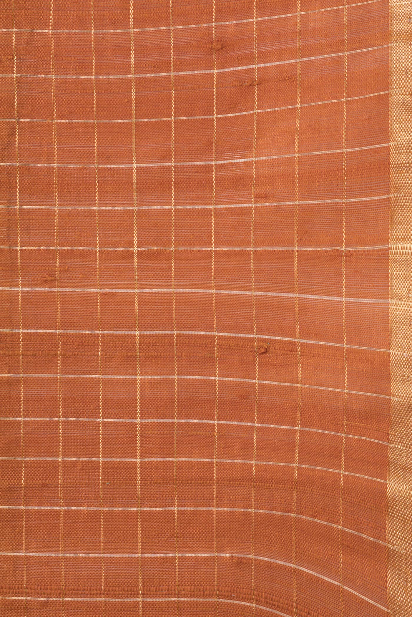 Rust Raw Silk Saree - Image 3