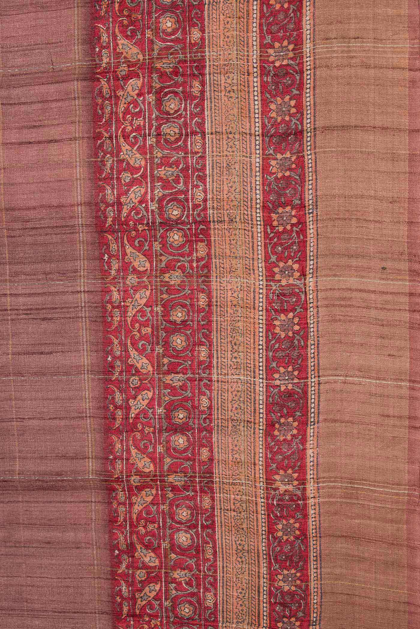 Bronze Dual Tone Tussar Silk Saree - Image 3