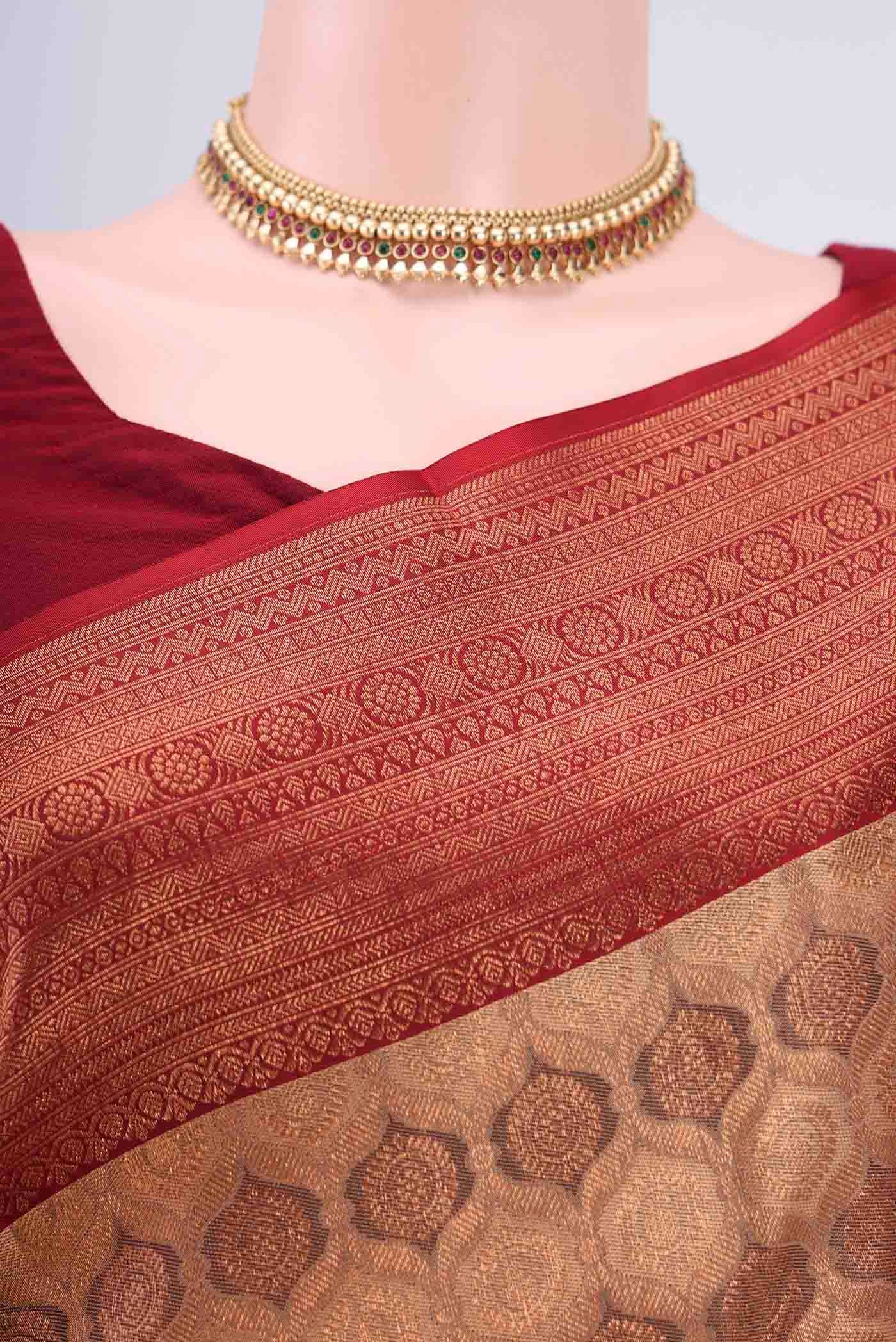 Bronze Kanchipuram Saree - Image 2