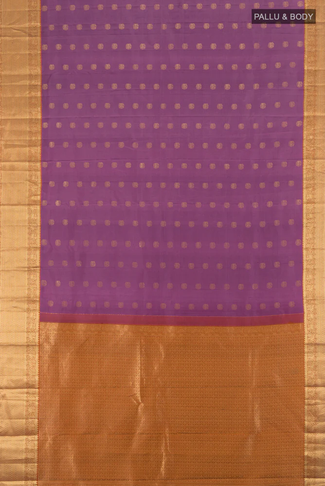 Violet Kanchipuram Silk Saree - Image 5