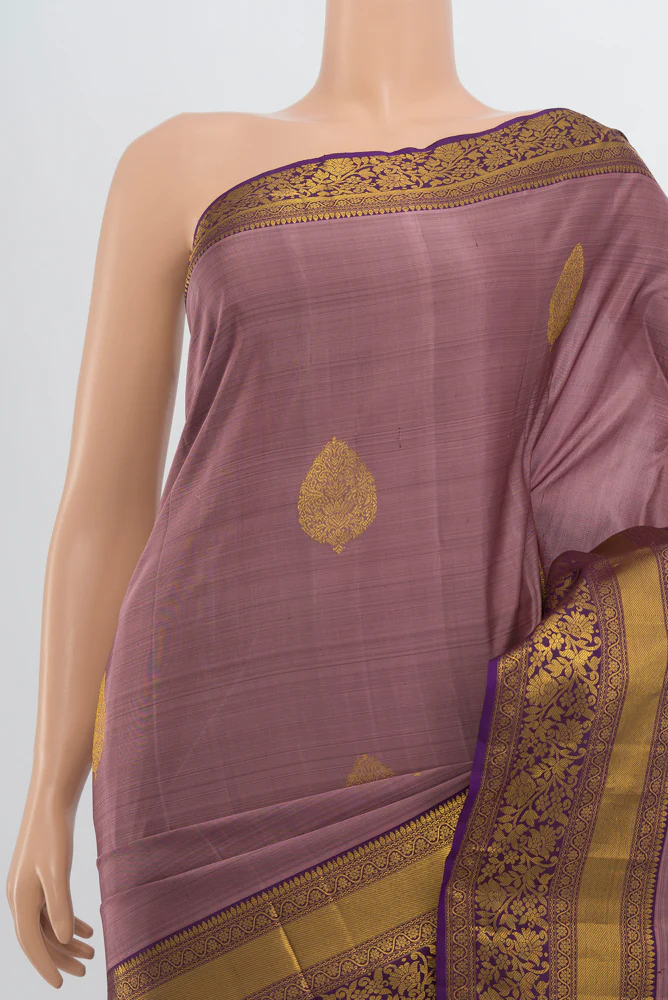 Mauve Kanchipuram Silk Saree - Image 2