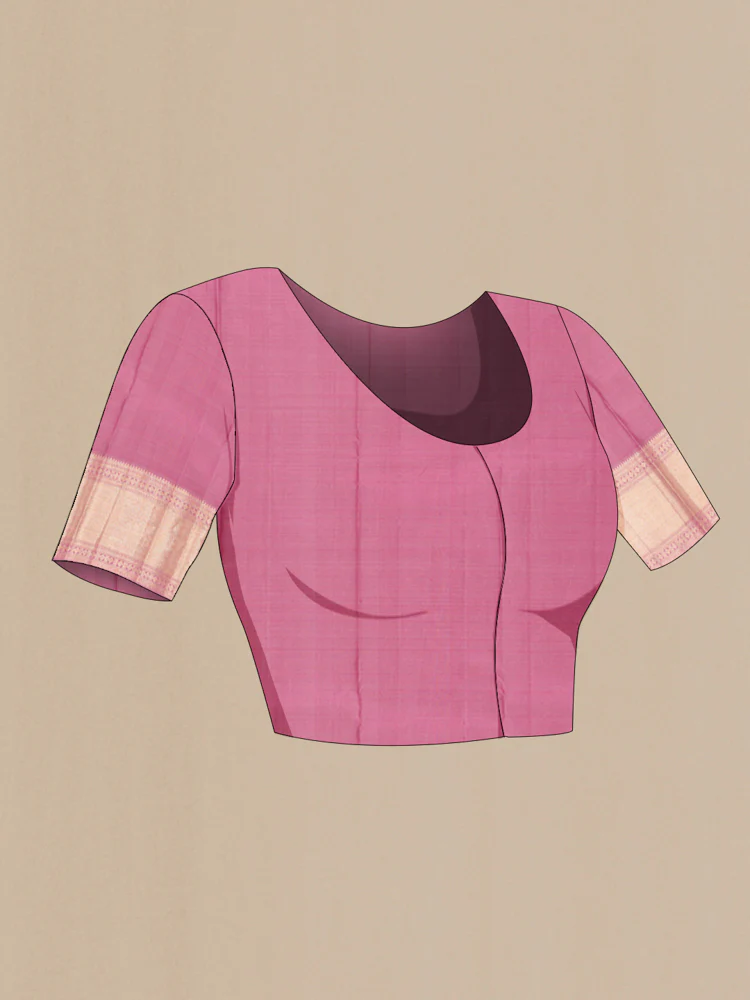 Light Magenta Kanjivaram Silk Saree - Image 4