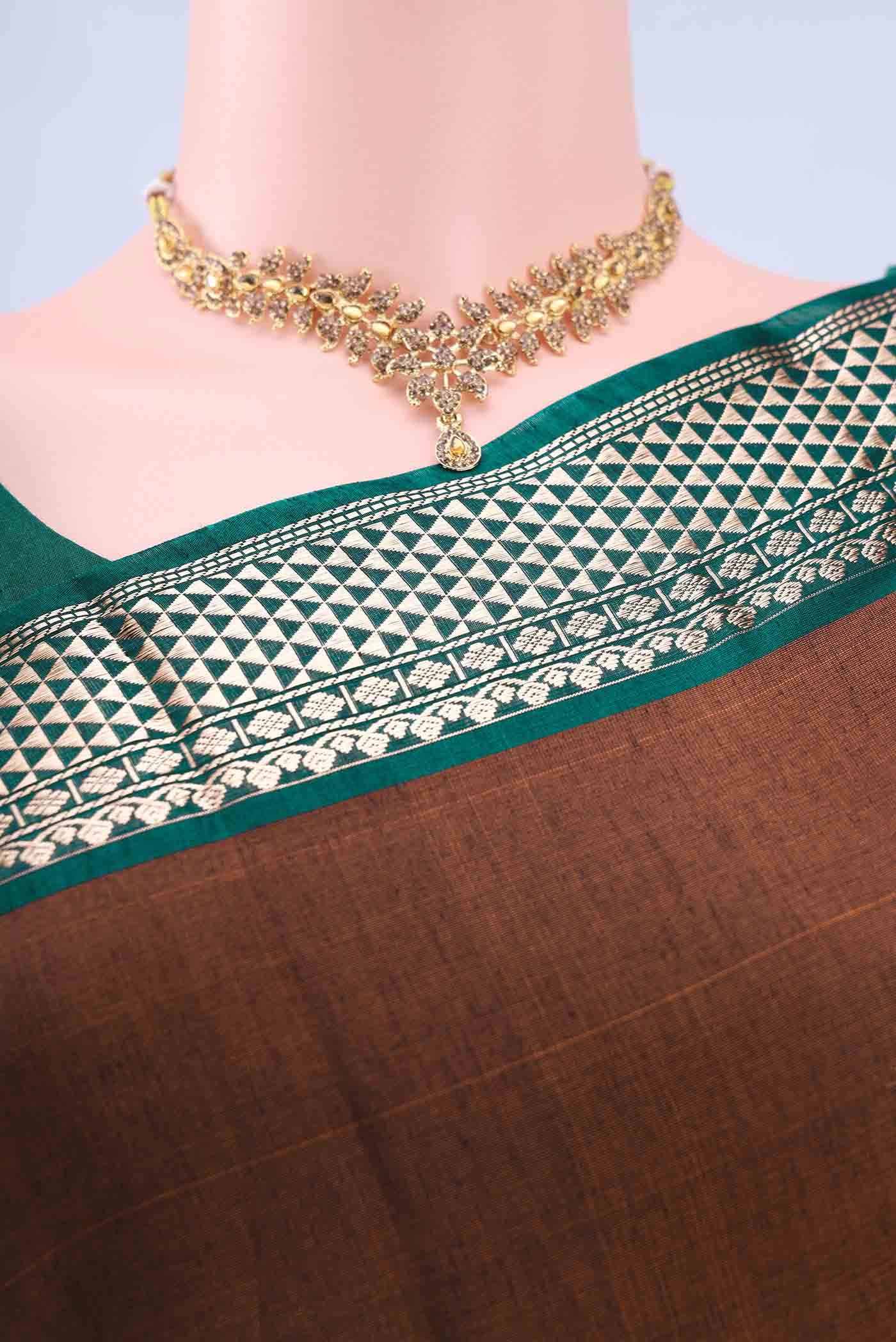 Bronze Kora Cotton Saree - Image 3