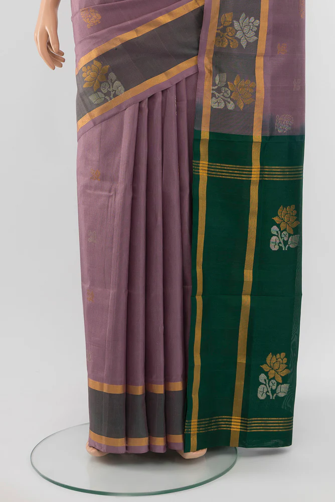 Lavender Uppada Silk Saree - Image 3
