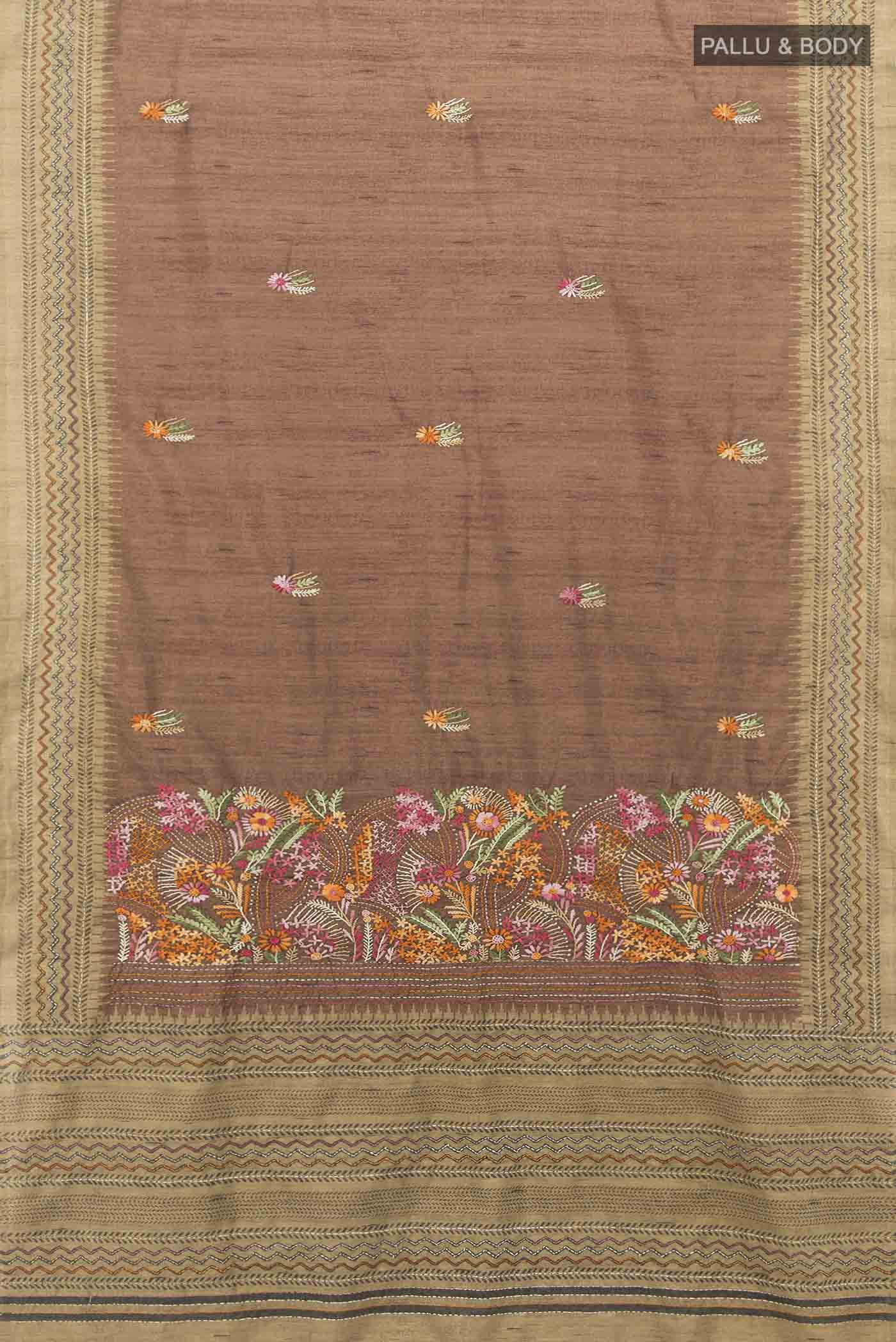 Brown Art Silk Saree - Image 5