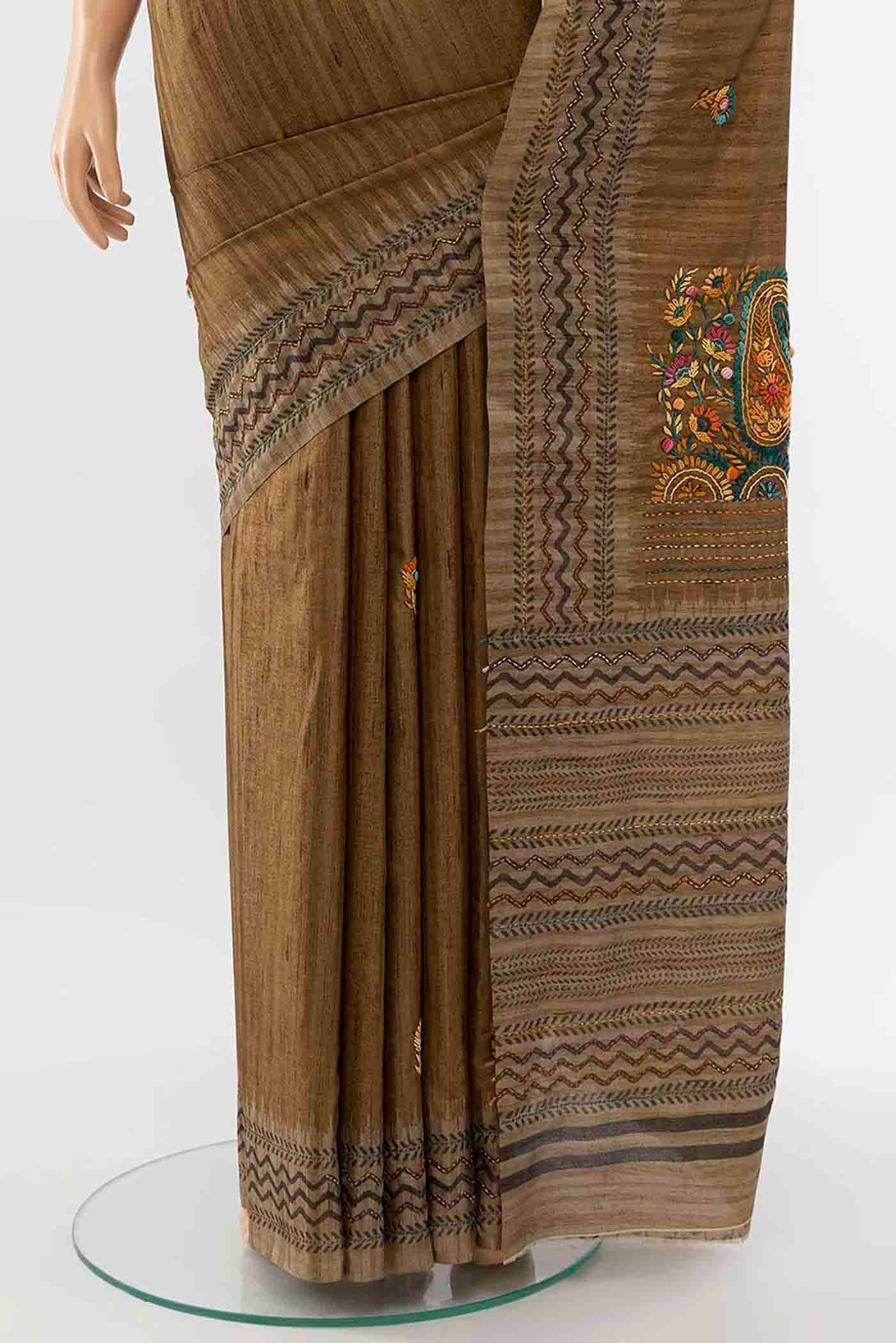 Brown Art Silk Saree - Image 3