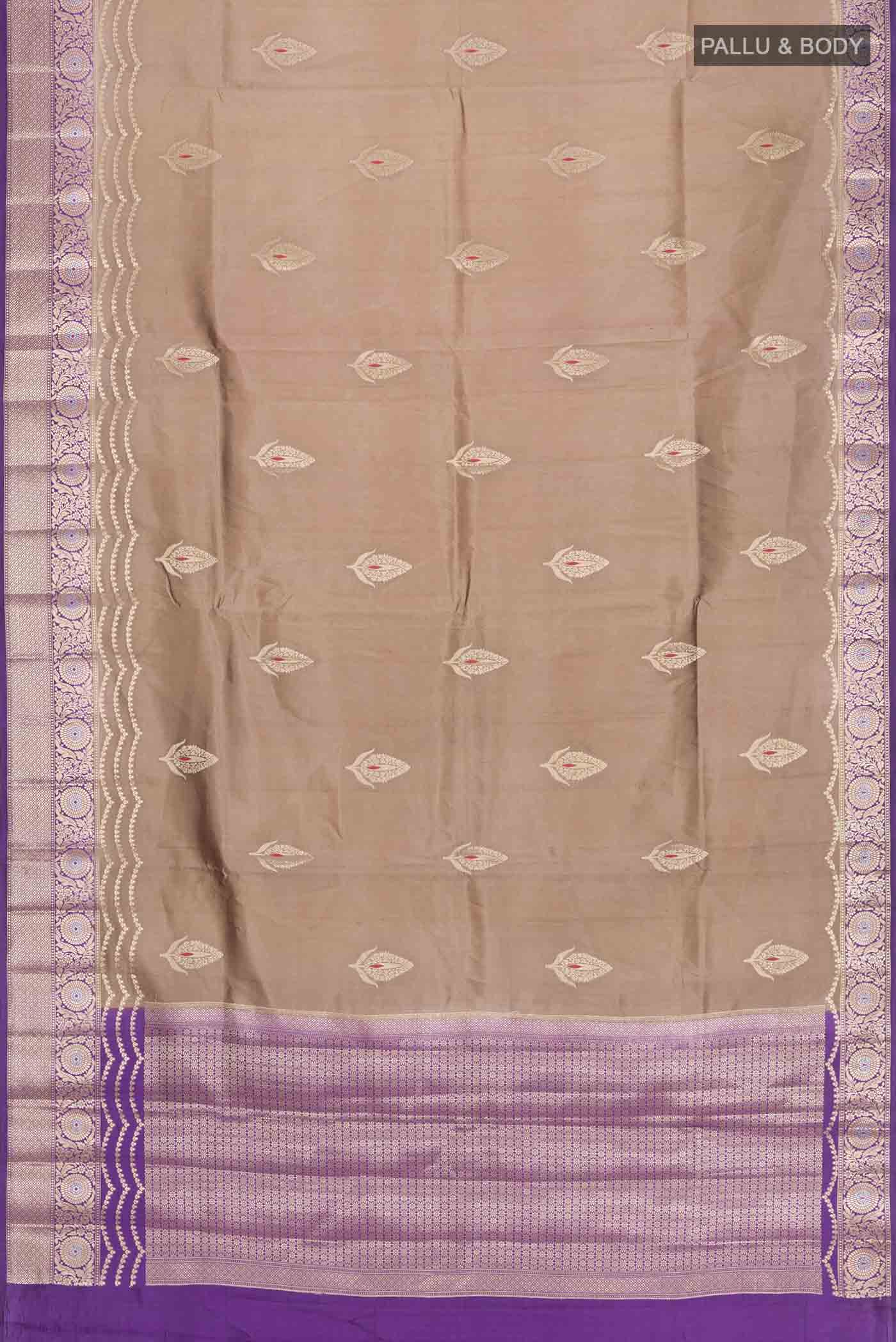 Brown Banarasi Raw Silk Saree - Image 5