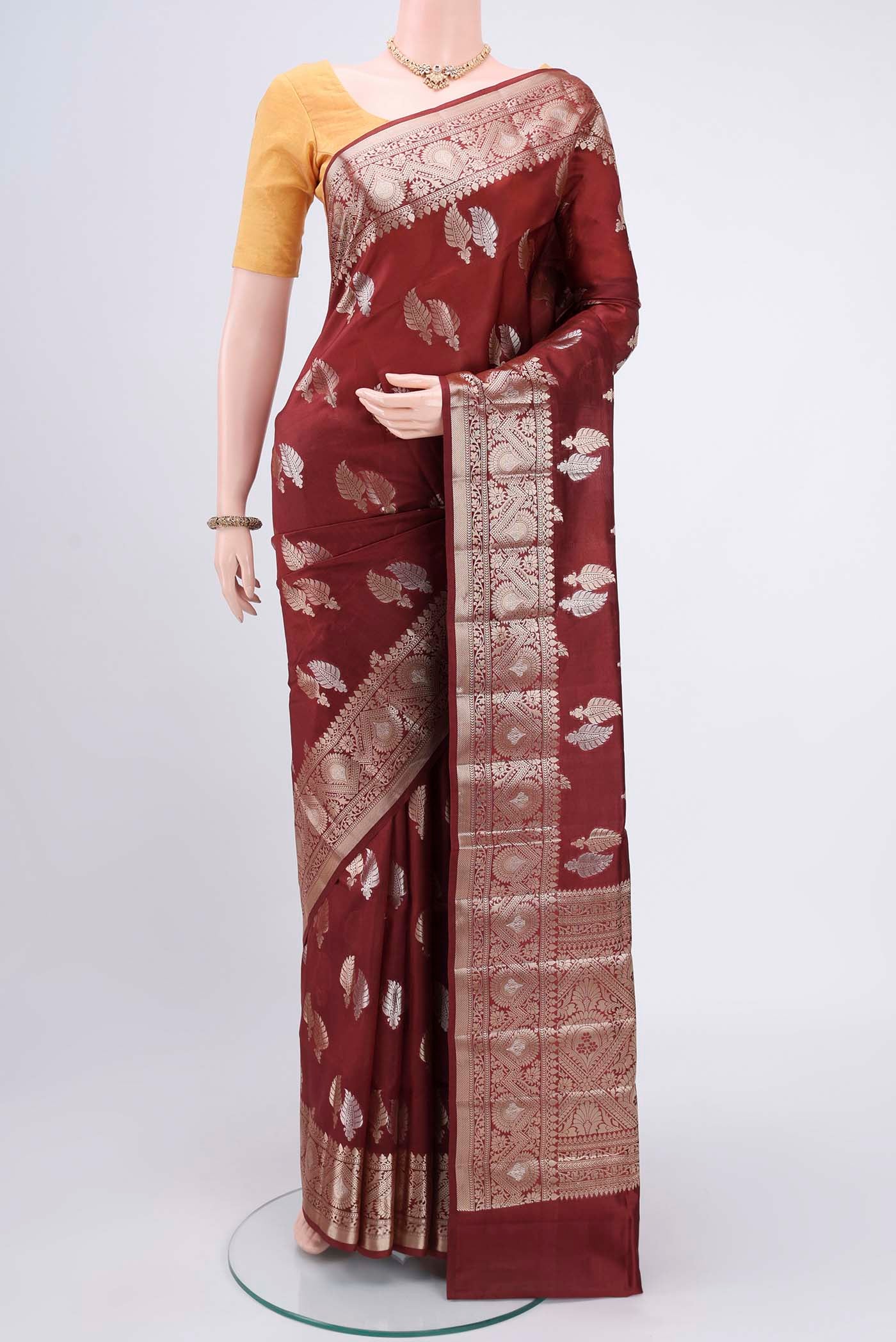 Brown Banarasi Raw Silk Saree