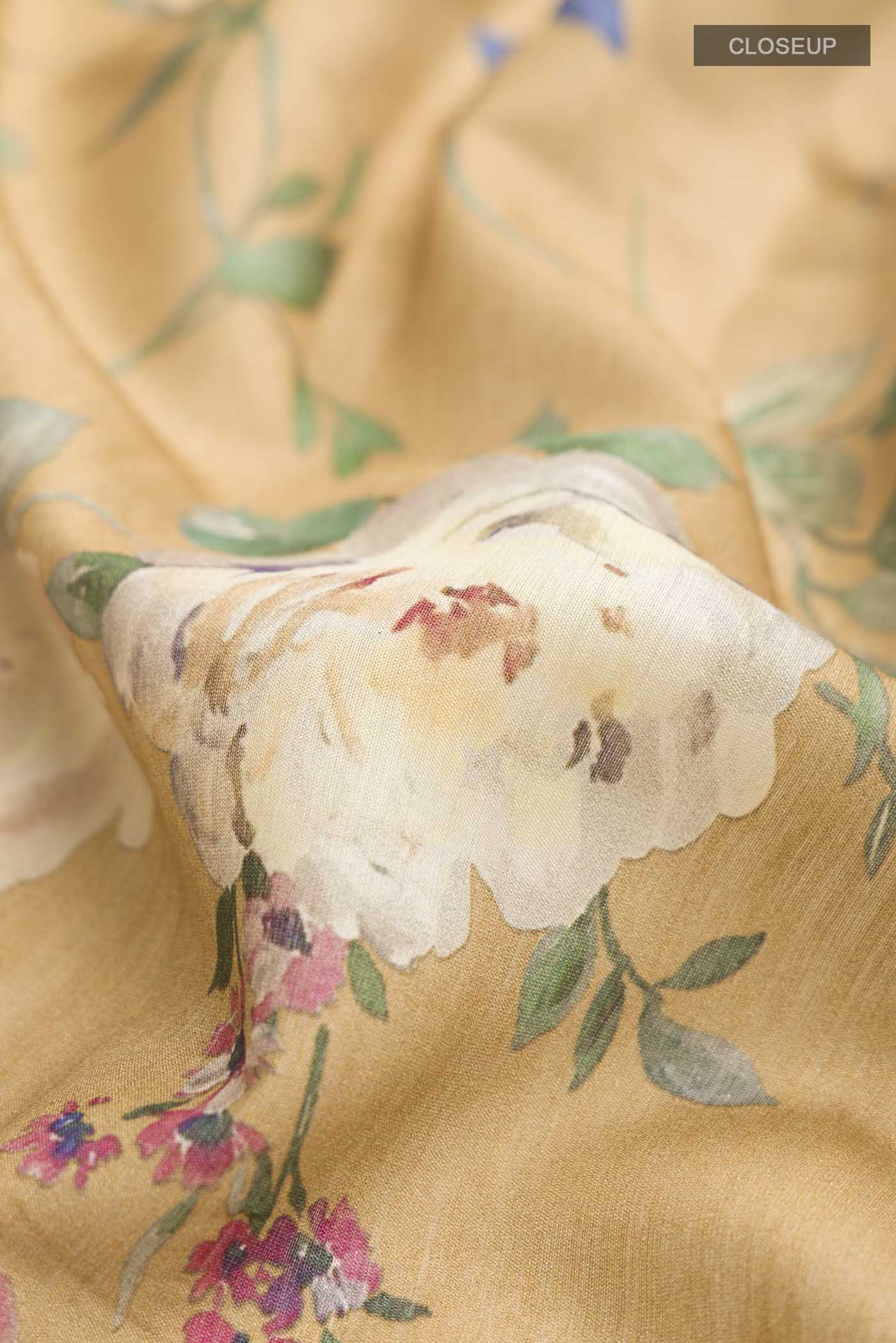 Brown Bhagalpuri Tussar Silk Saree - Image 2