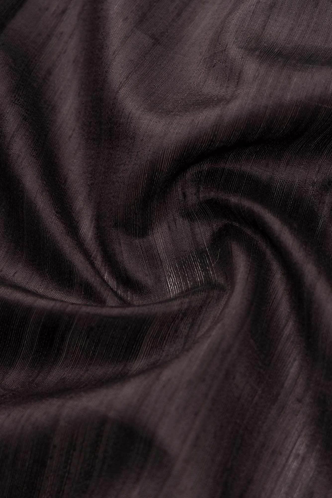 Kruti-Black Bhagalpuri Tussar Silk Saree - Image 3