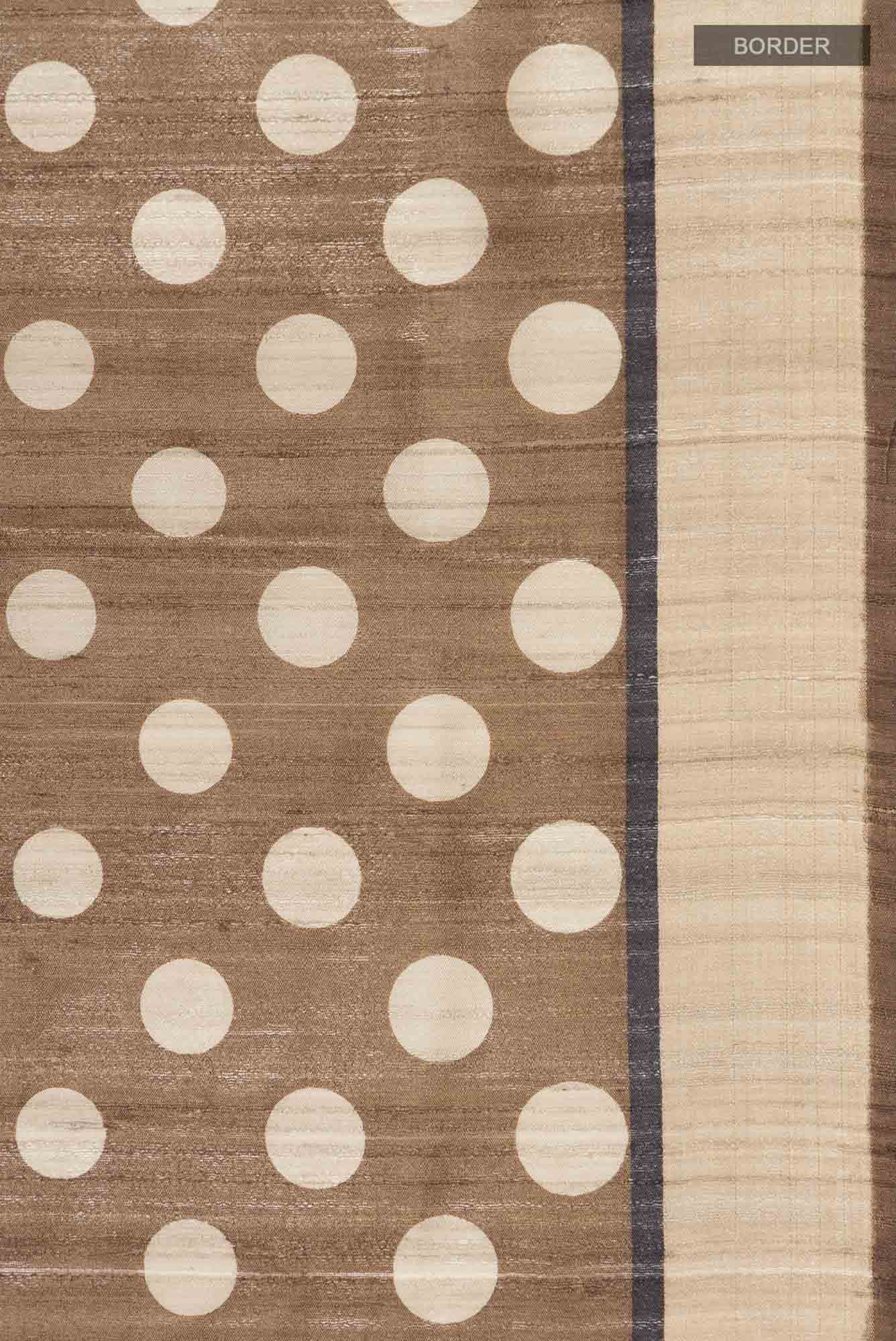 Brown Bhagalpuri Tussar Silk Saree - Image 4