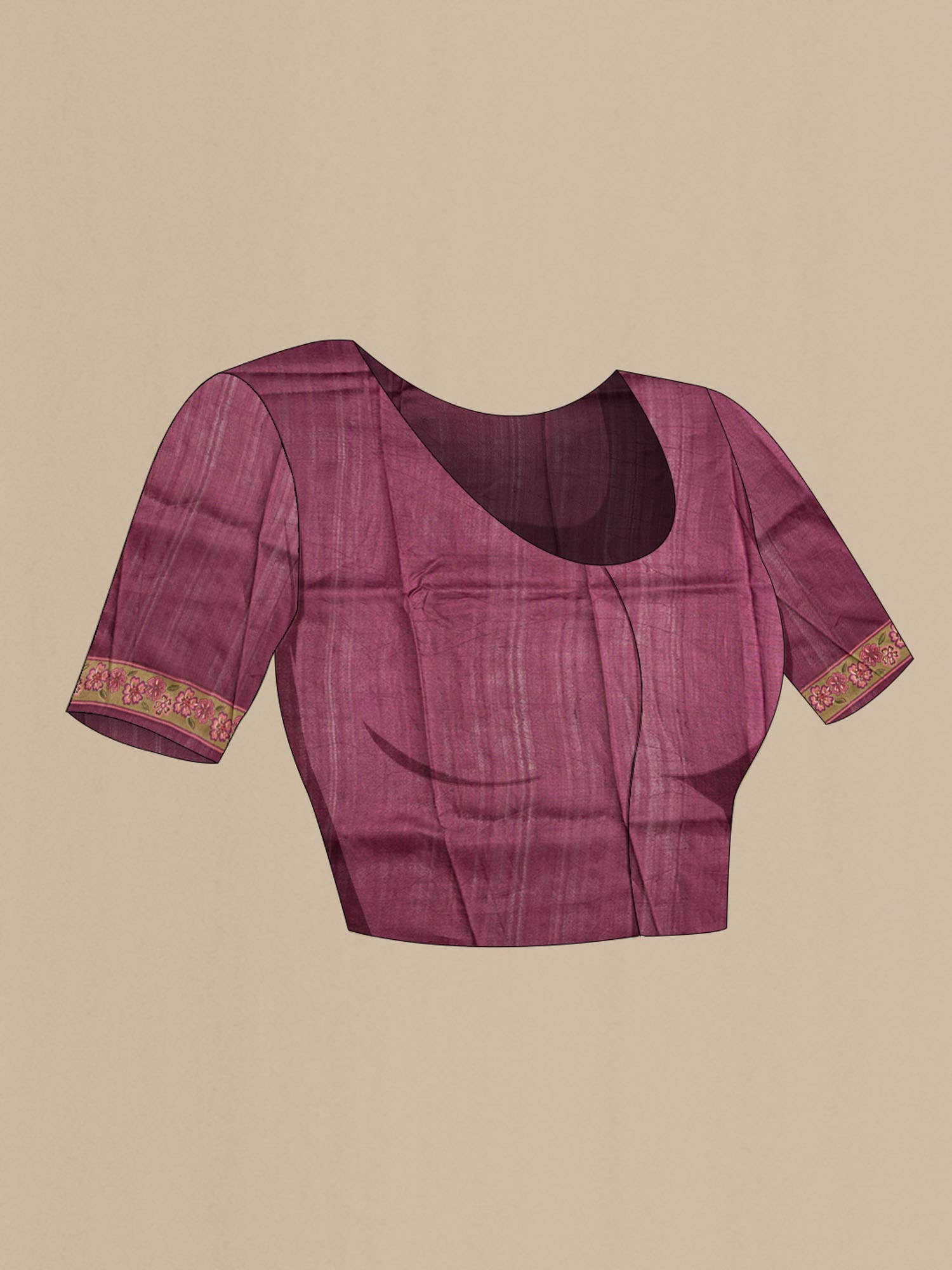 Brown Bhagalpuri Tussar Silk Saree - Image 5