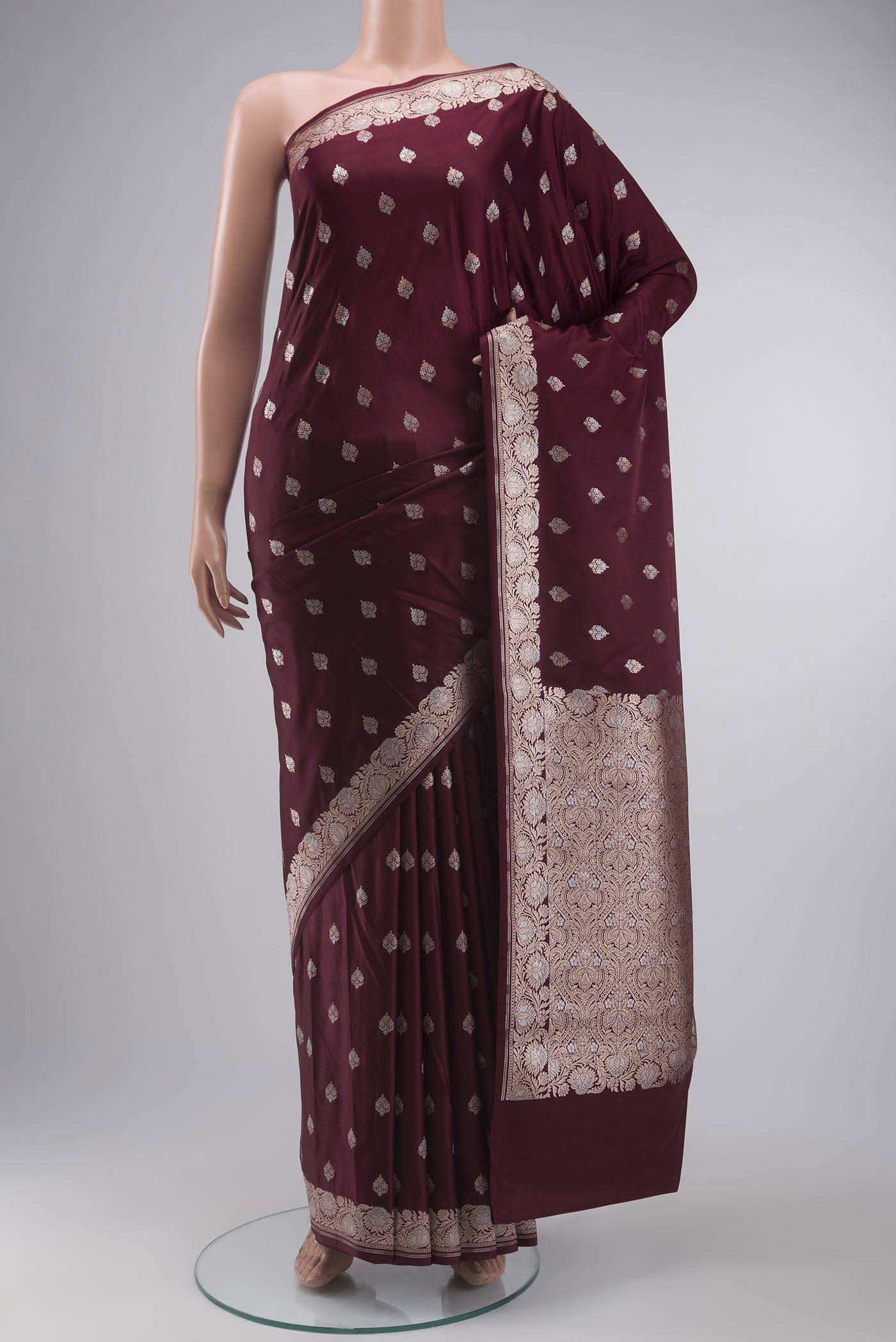 Brown Blended Banarasi Silk Saree