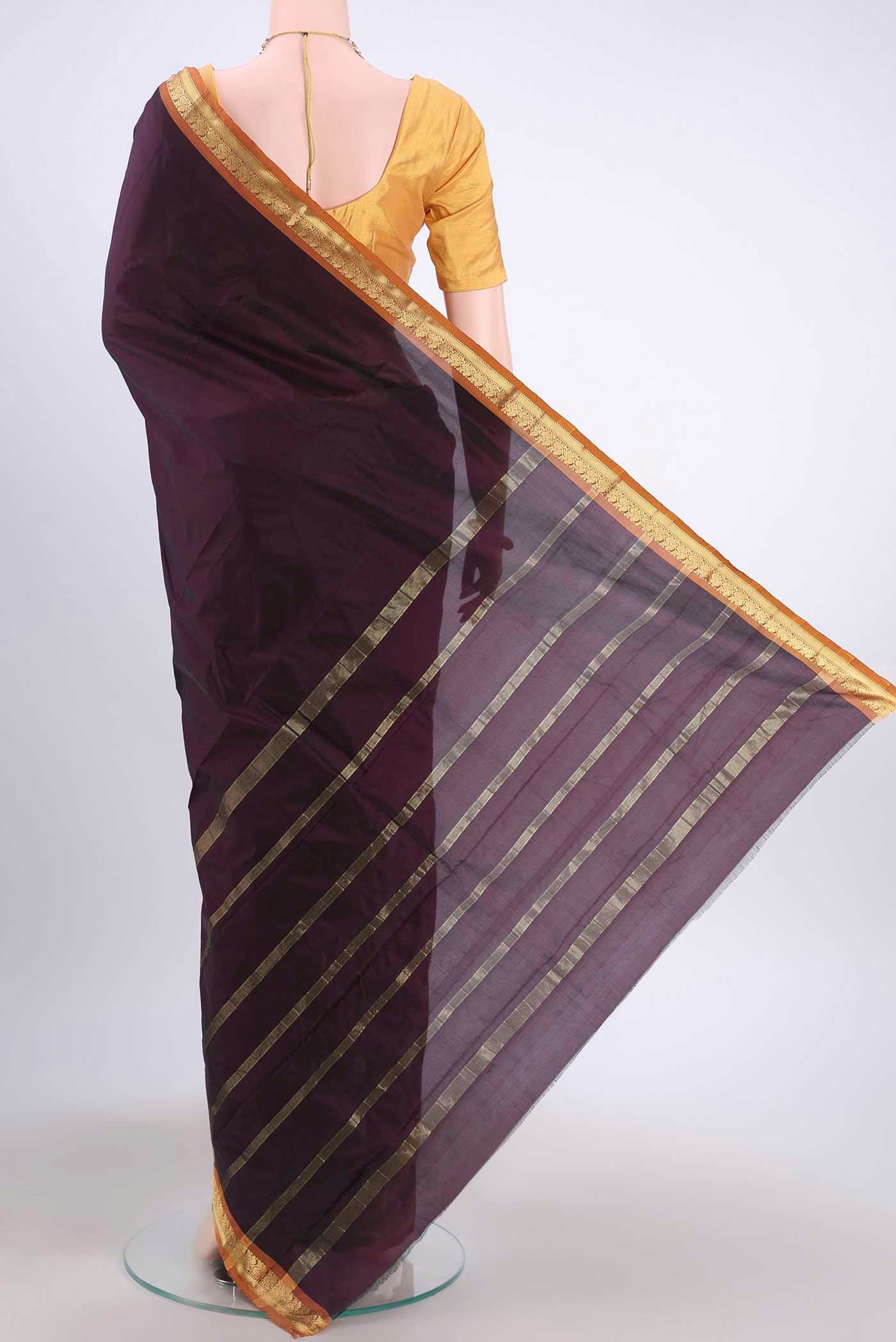 Brown Blended Bangalore Silk Saree - Image 3