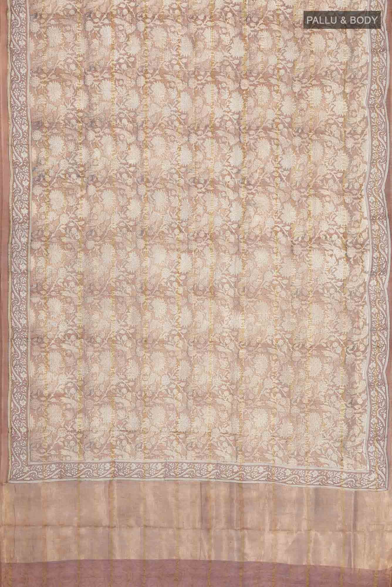 Brown Chanderi Silk Cotton Saree - Image 2