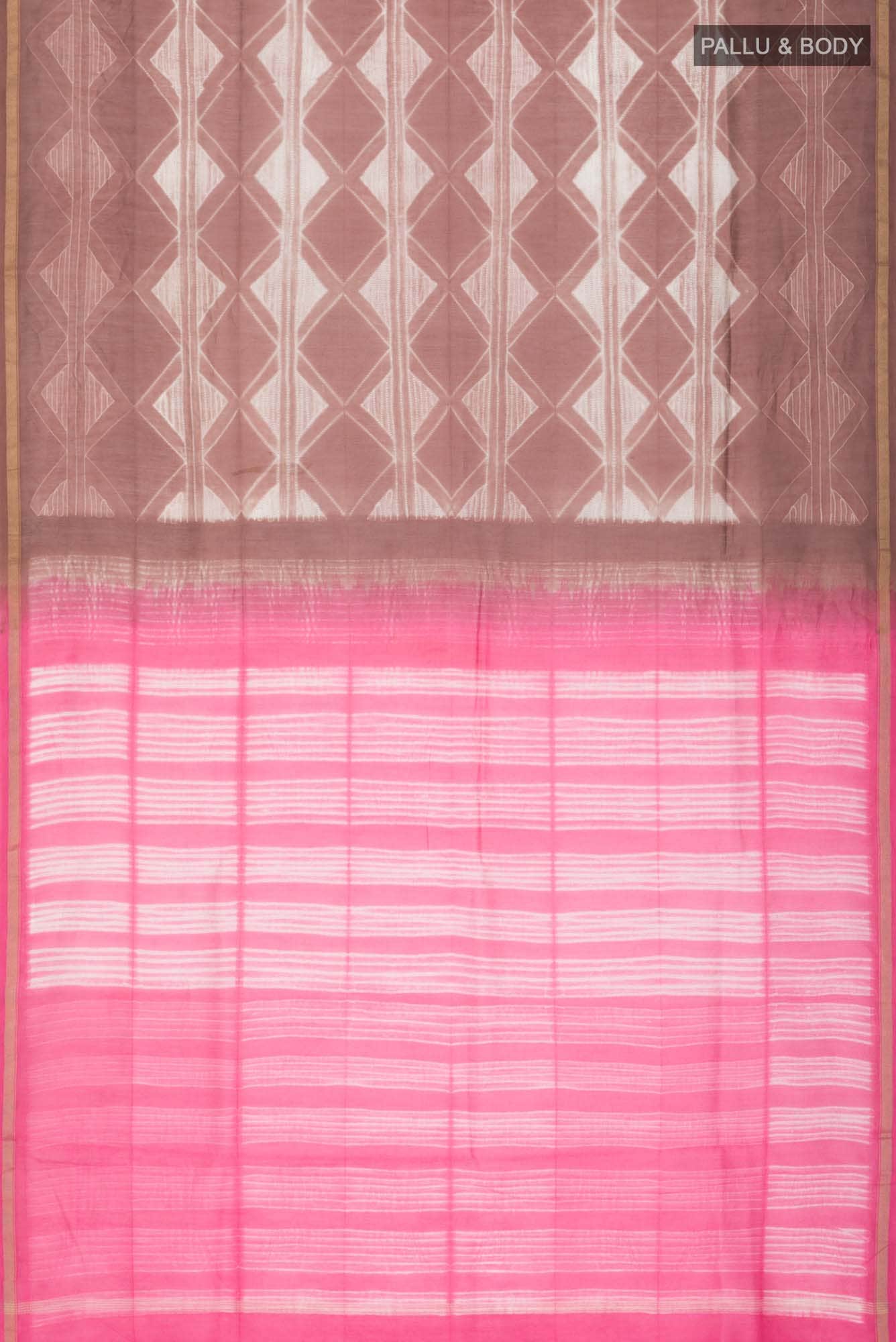 Brown Chanderi Silk Cotton Saree - Image 2