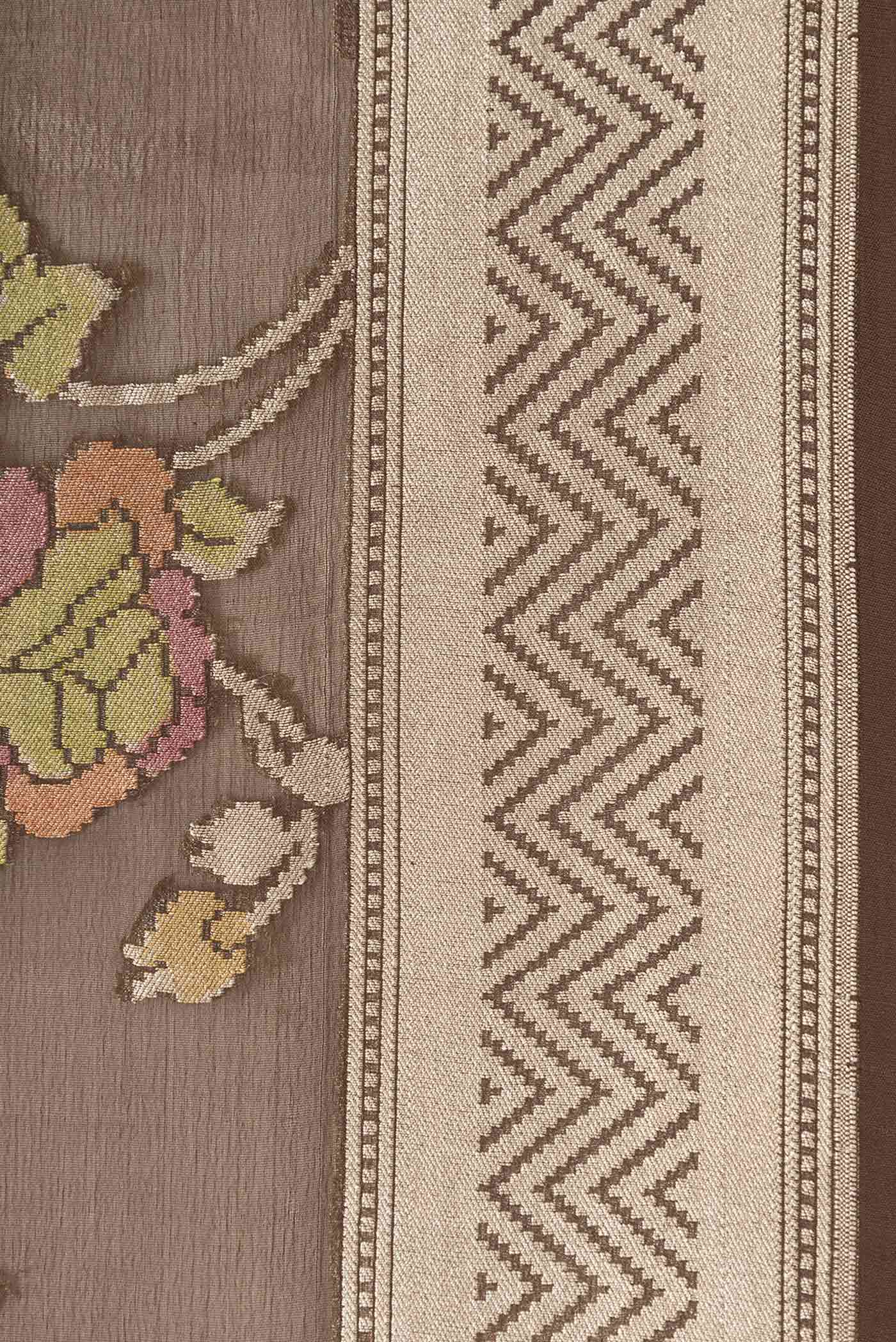 Brown Banarasi Georgette Saree - Image 3