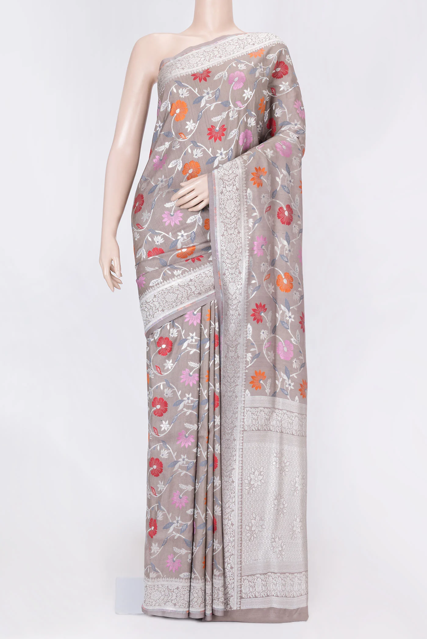 Brown Dual Tone Banarasi Silk Saree