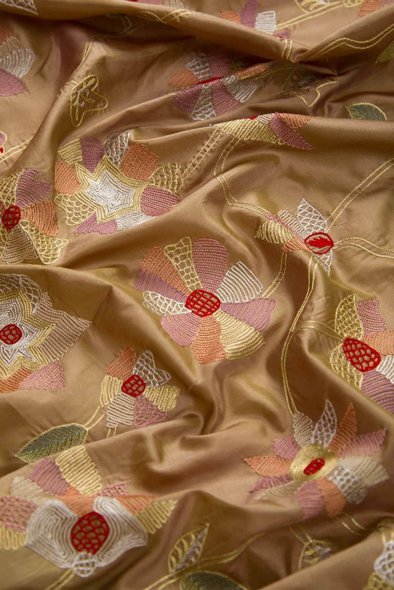 Beige Bangalore Silk Saree - Image 3
