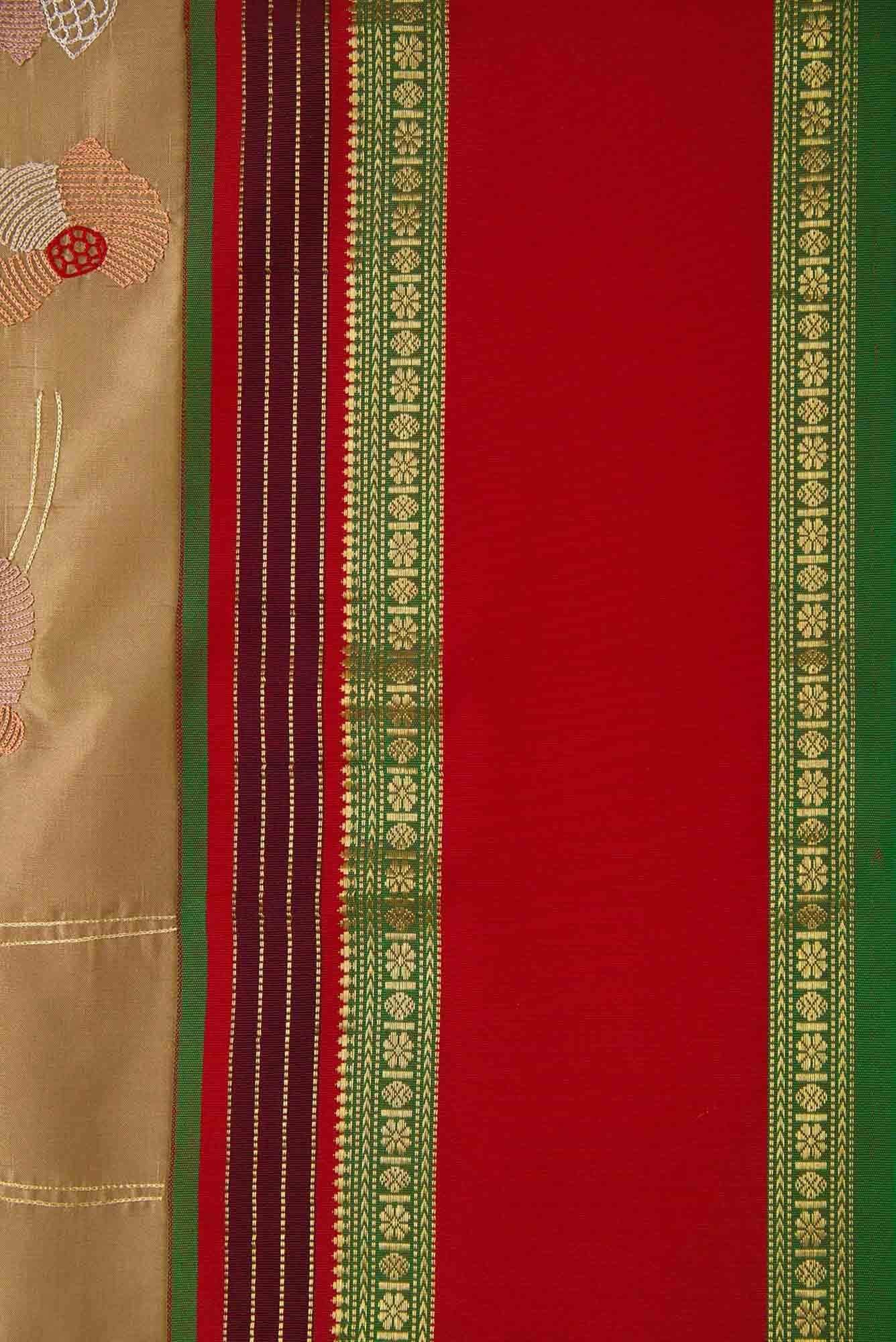 Beige Bangalore Silk Saree - Image 5