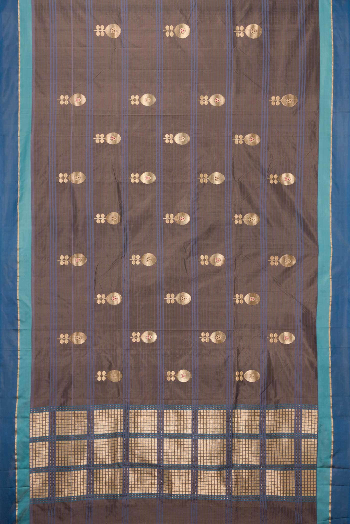 Brown Dual Tone Banarasi Silk Saree - Image 4