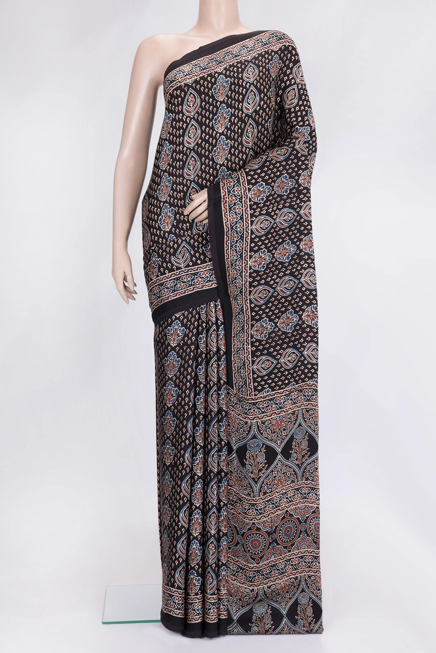 Brown Blended Satin Silk Saree