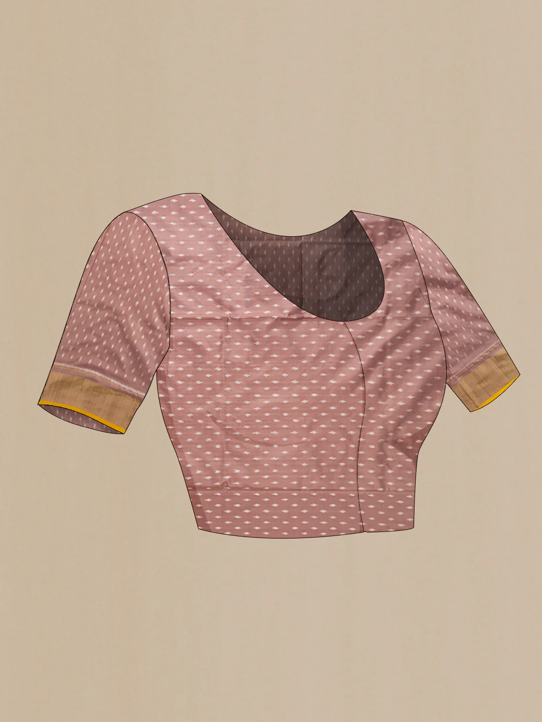 Mauve Pochampally Silk Saree - Image 5