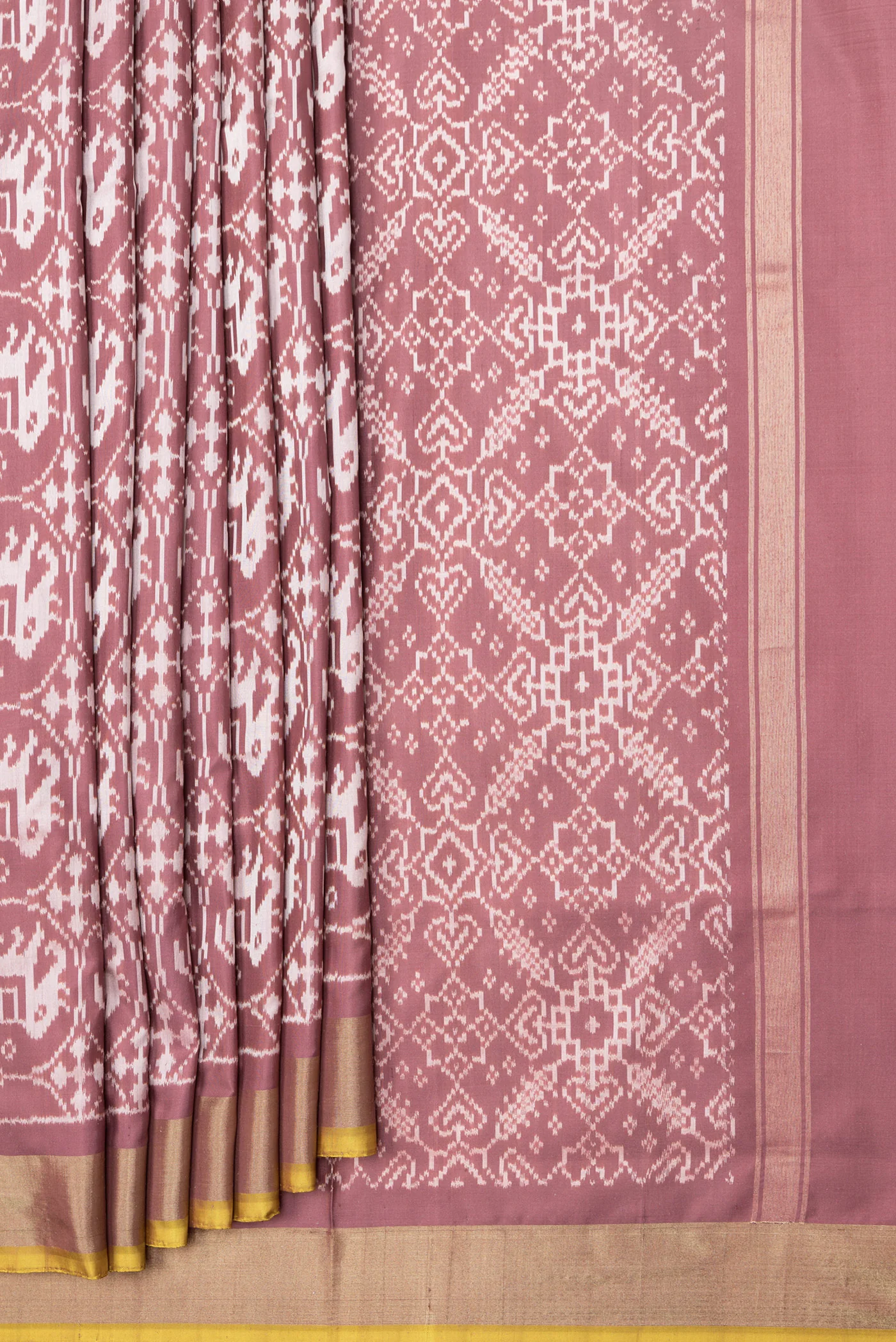 Mauve Pochampally Silk Saree - Image 4