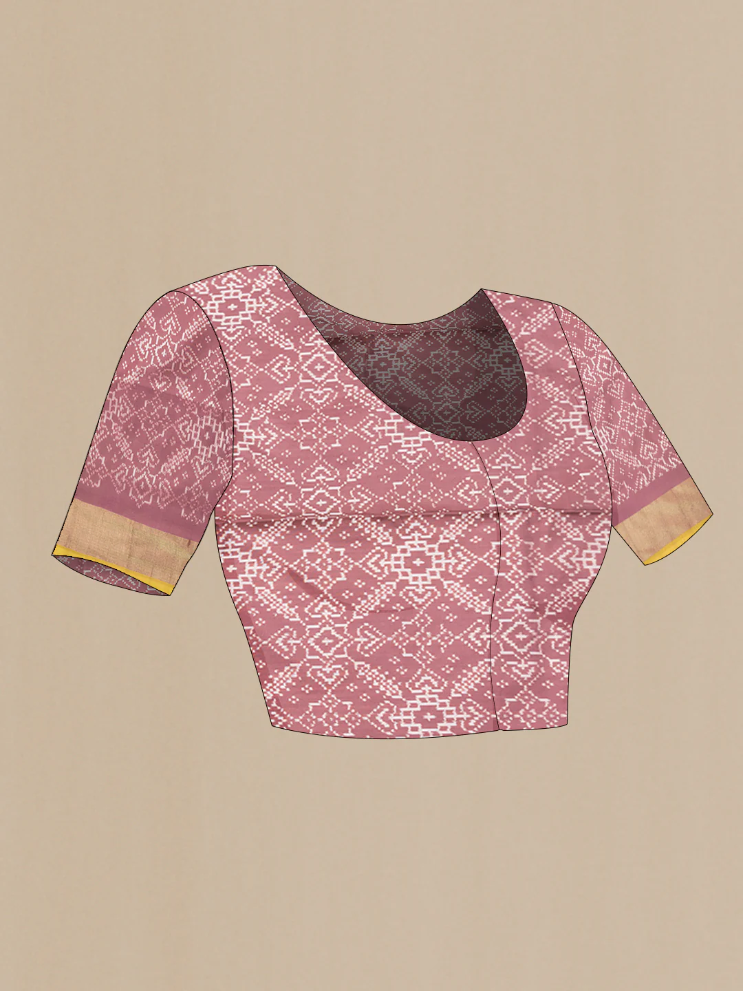 Mauve Pochampally Silk Saree - Image 5