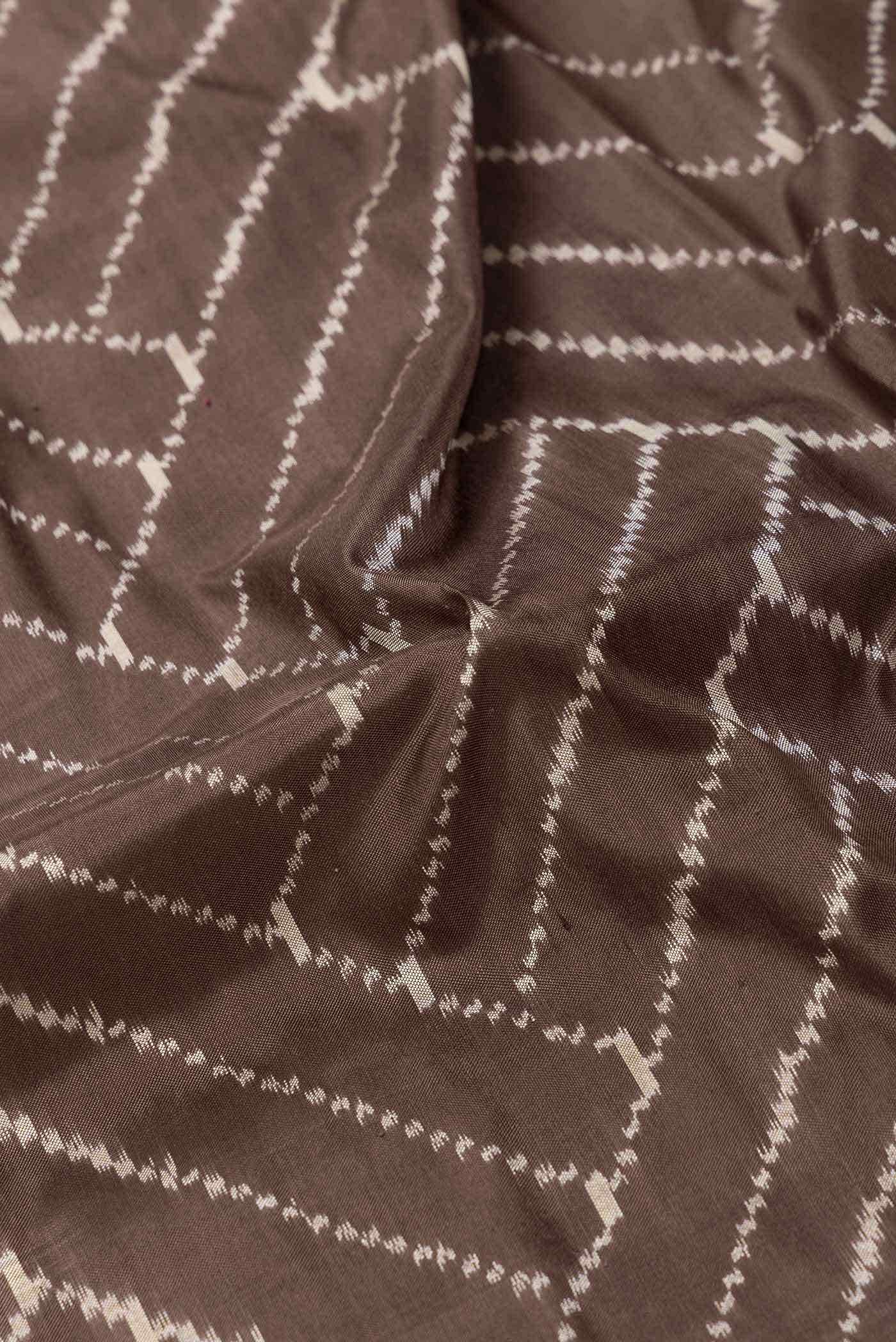 Brown Dual Tone Double Ikat Saree - Image 3