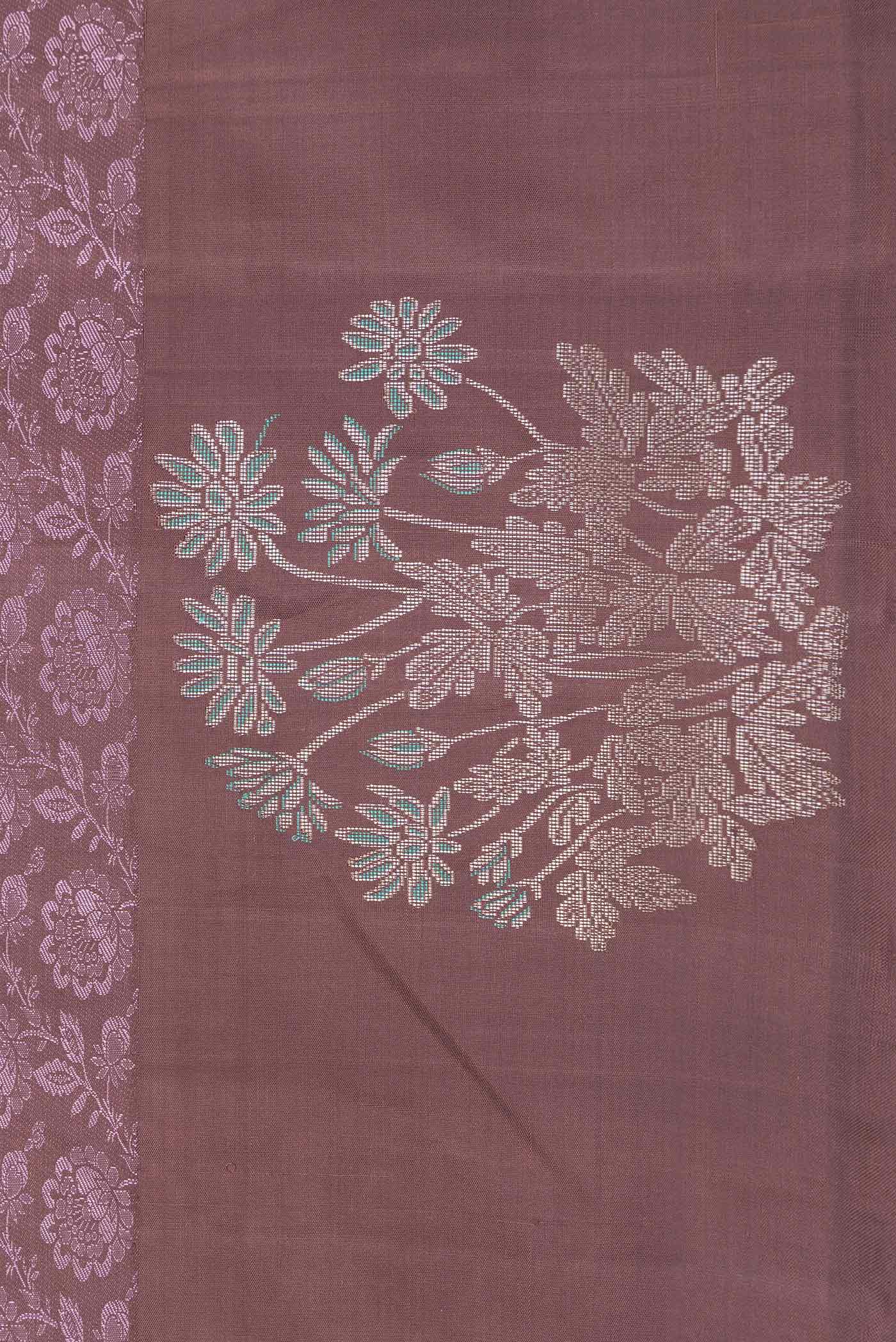 Brown Dual Tone Kanchipuram Saree - Image 3