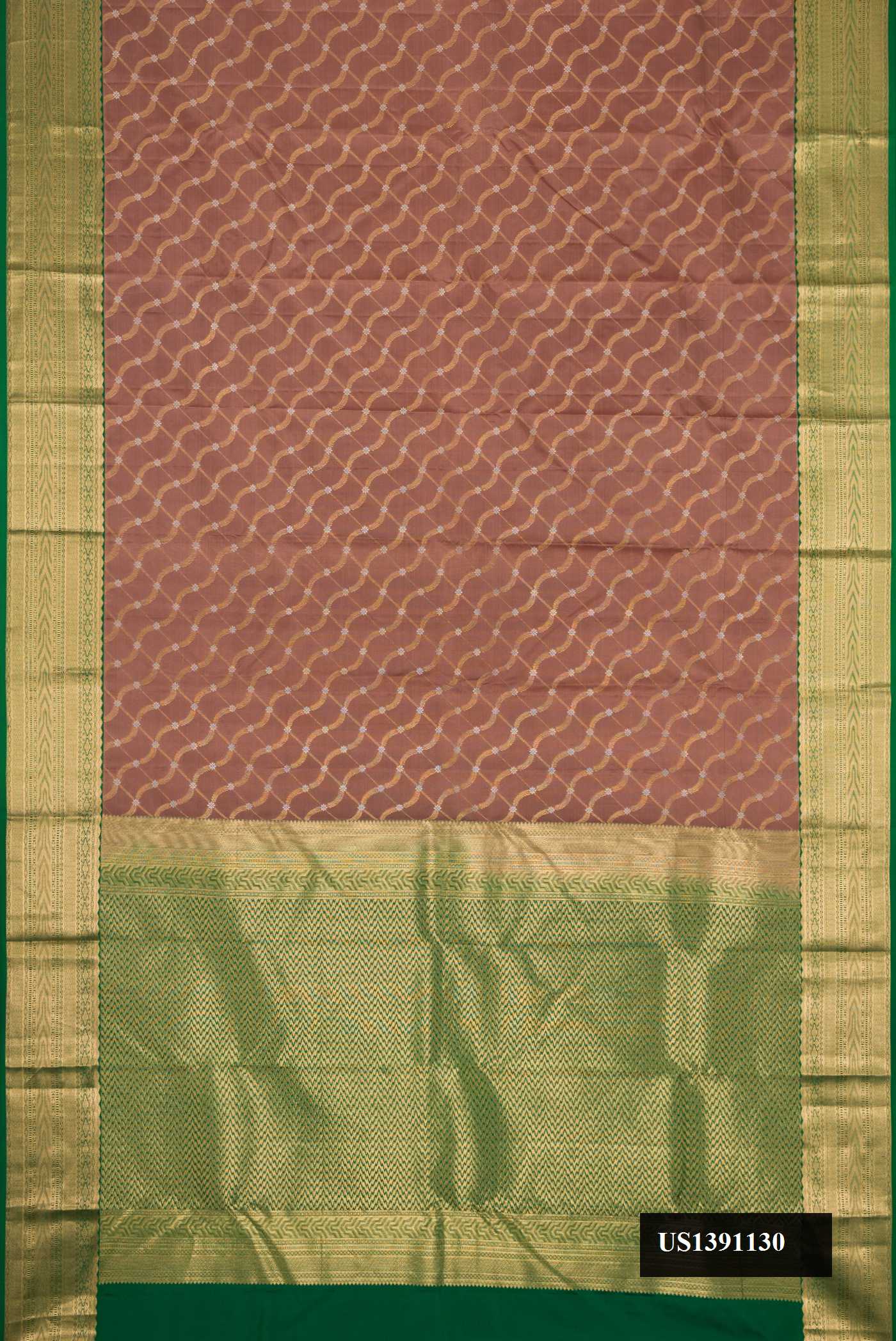 Brown Dual Tone Kanchipuram Silk Saree