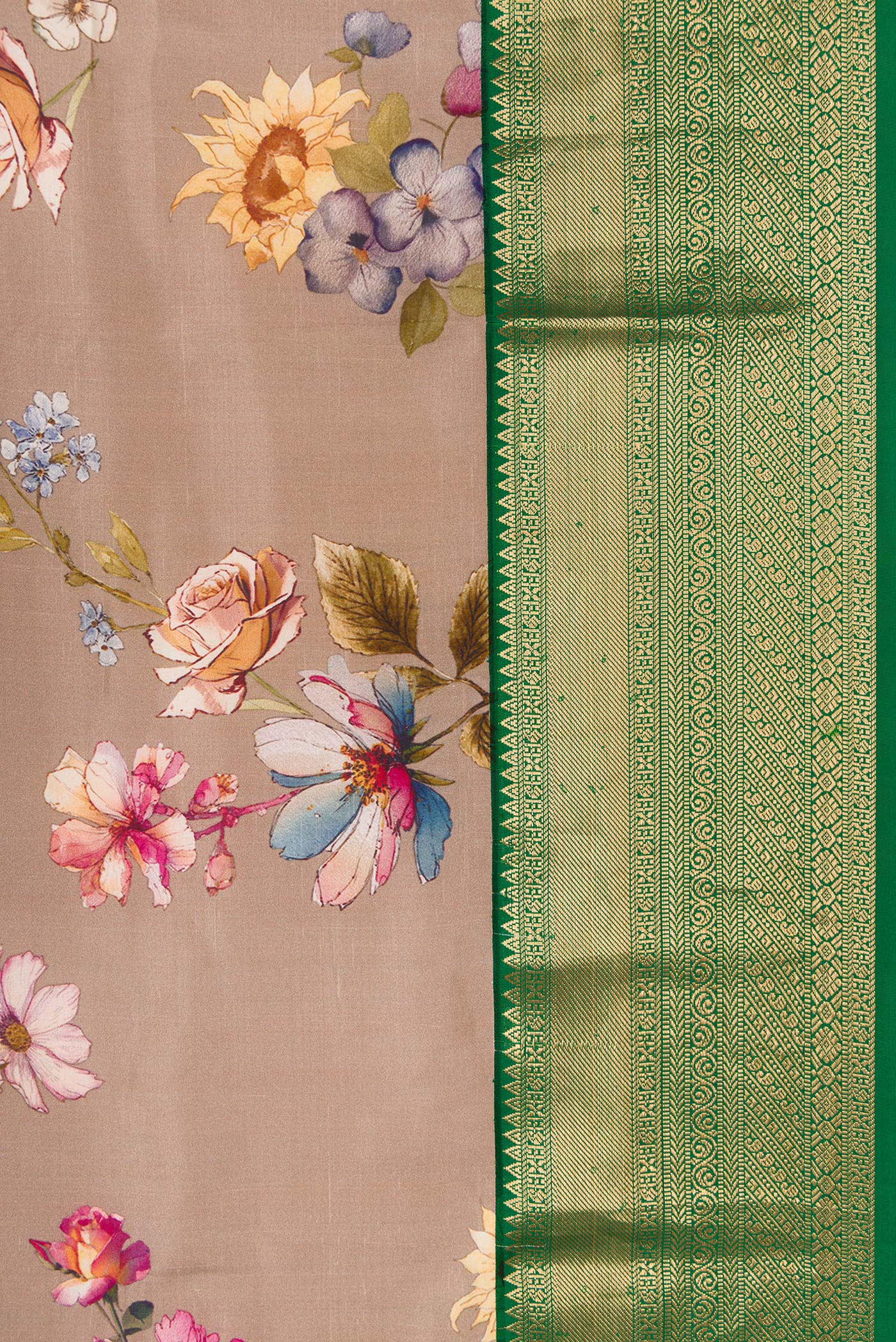 Brown Kanchipuram Silk Saree - Image 3