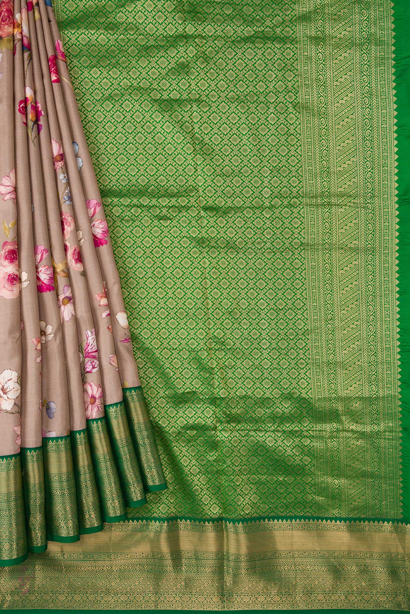 Brown Kanchipuram Silk Saree - Image 4