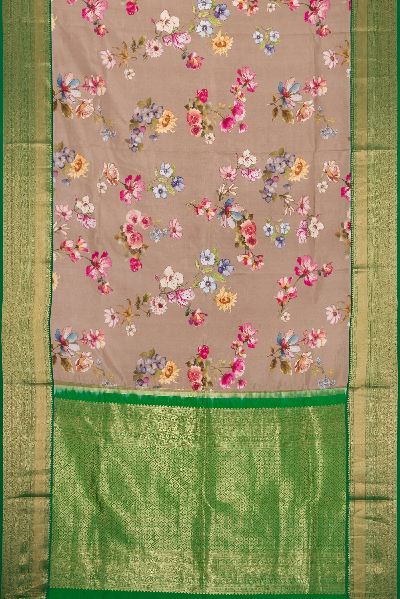 Brown Kanchipuram Silk Saree - Image 6