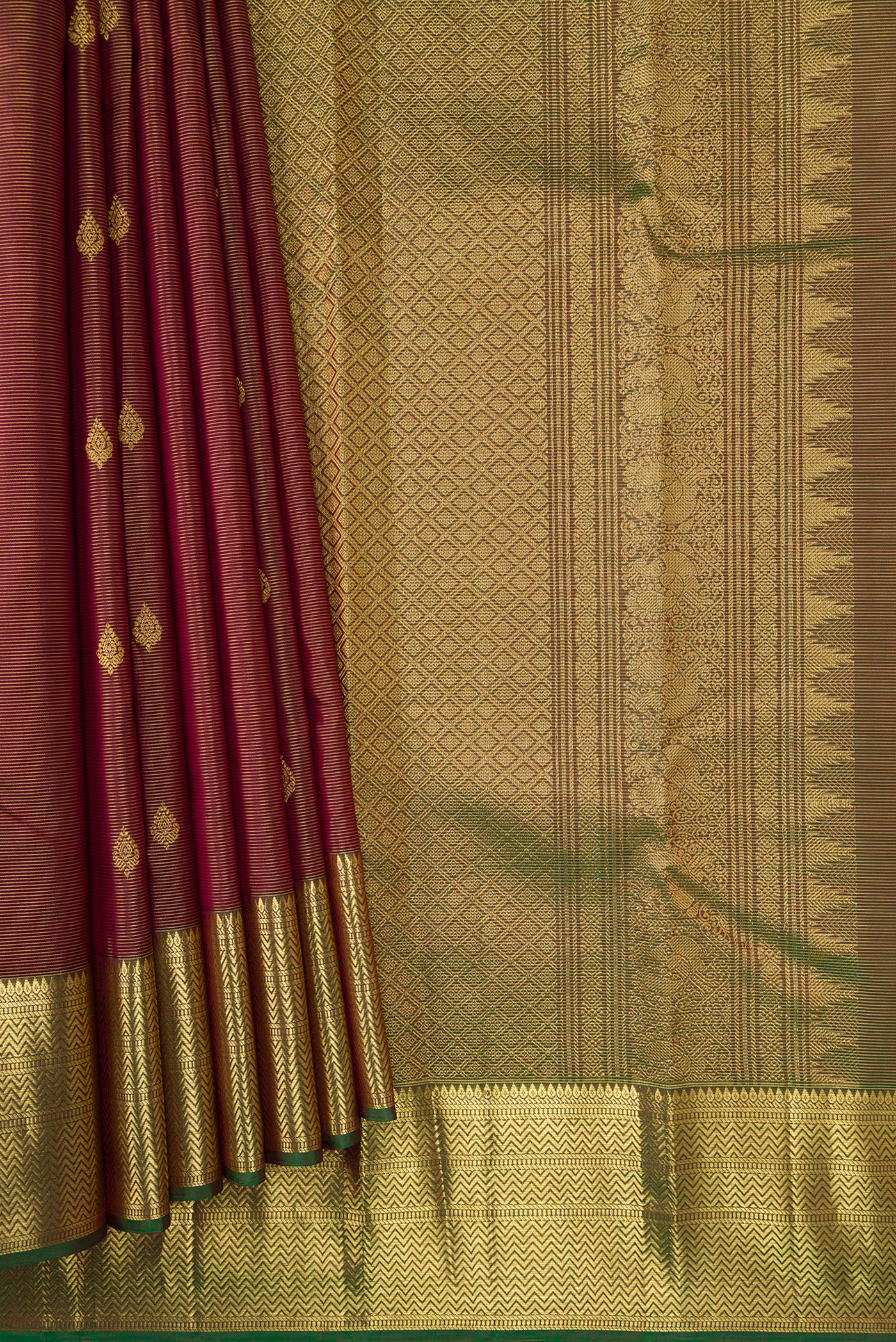 Coffee Brown Kanchipuram Silk Saree - Image 4