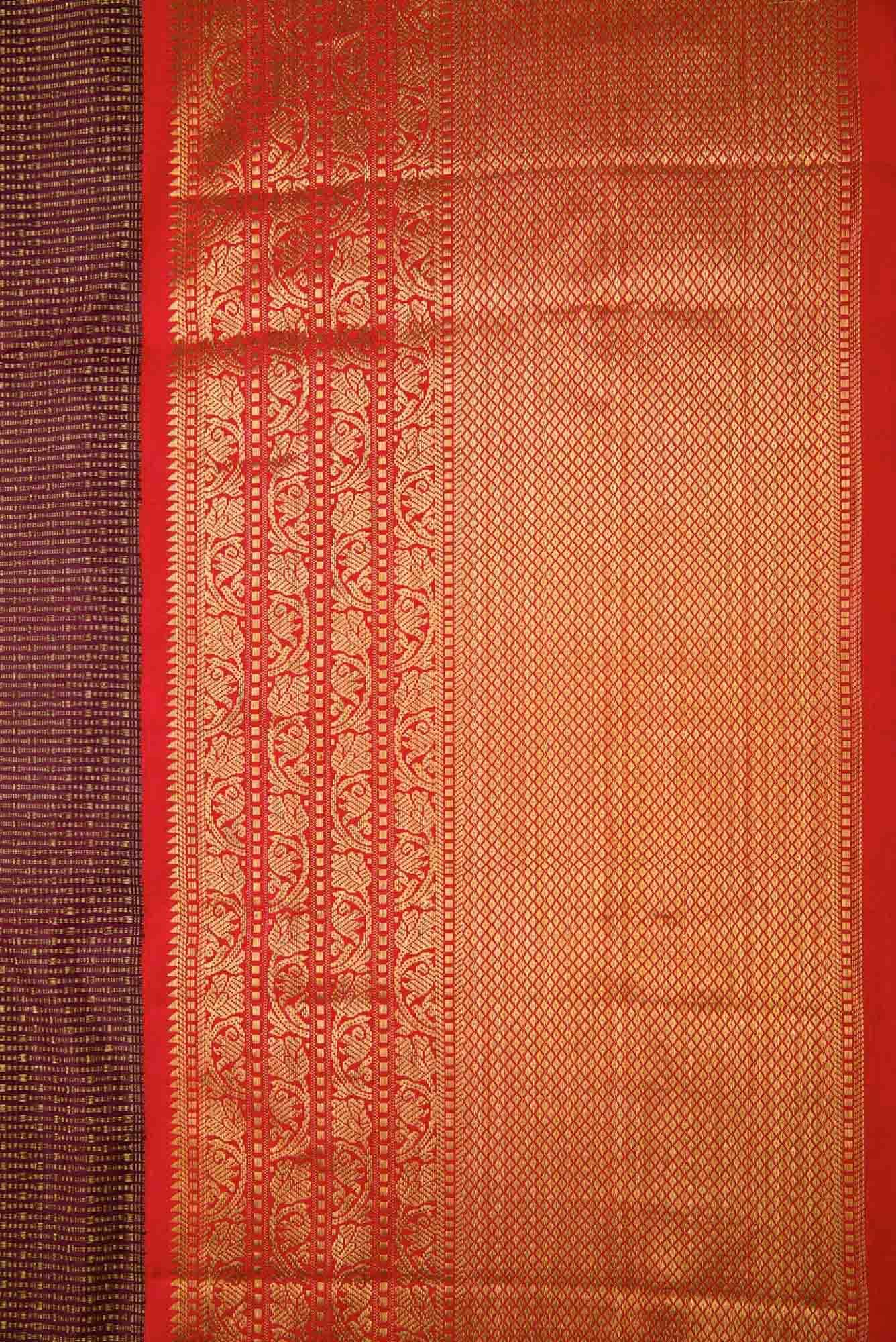 Brown Dual Tone Kanchipuram Silk Saree - Image 5
