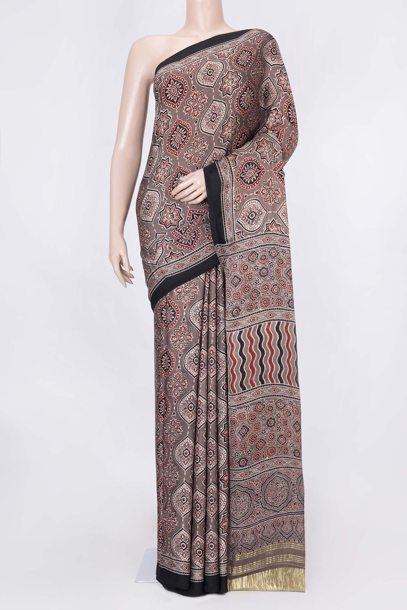 Brown Dual Tone Linen Saree