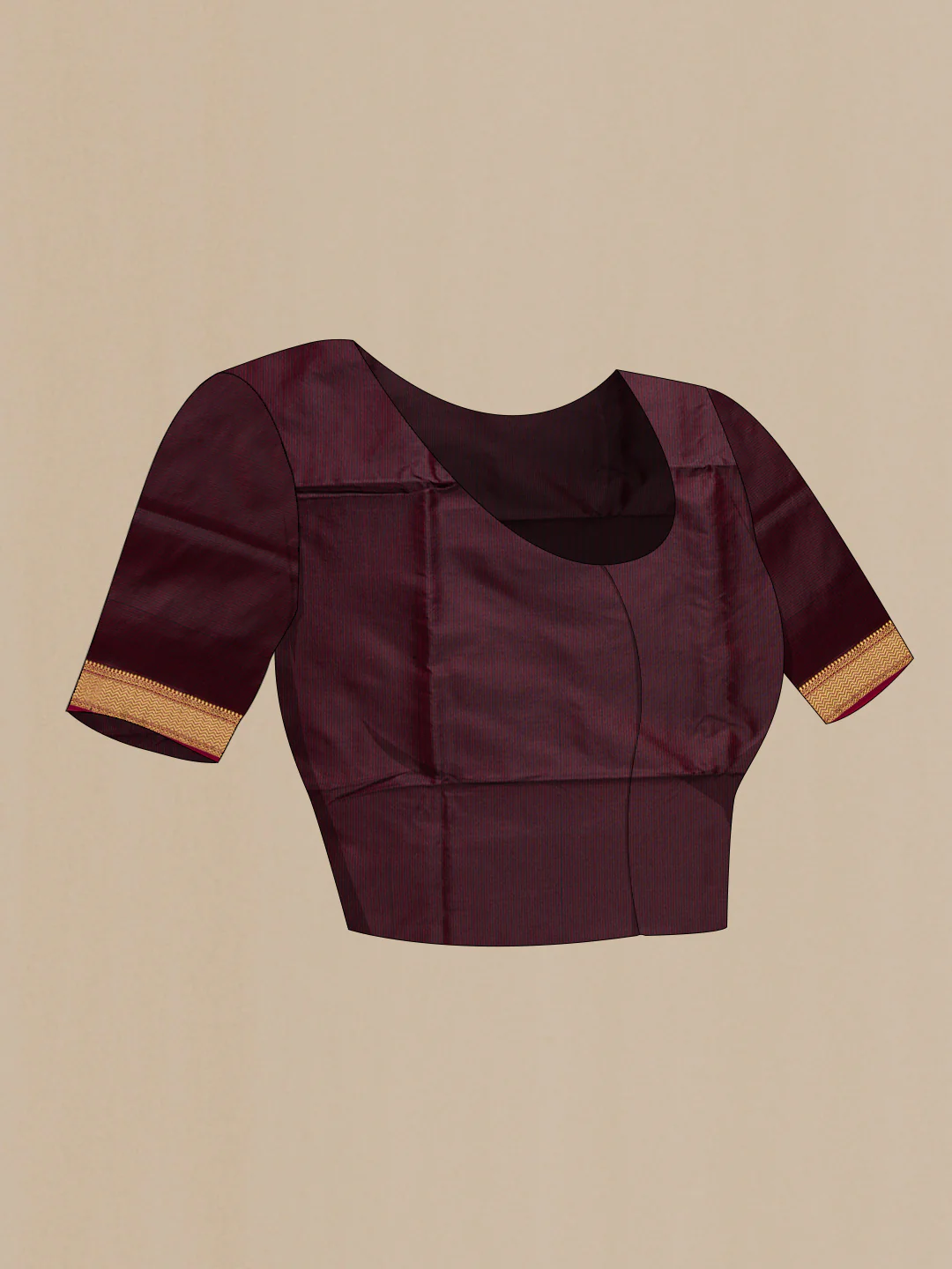Brown Dual Tone Maheshwari Silk Saree - Image 4